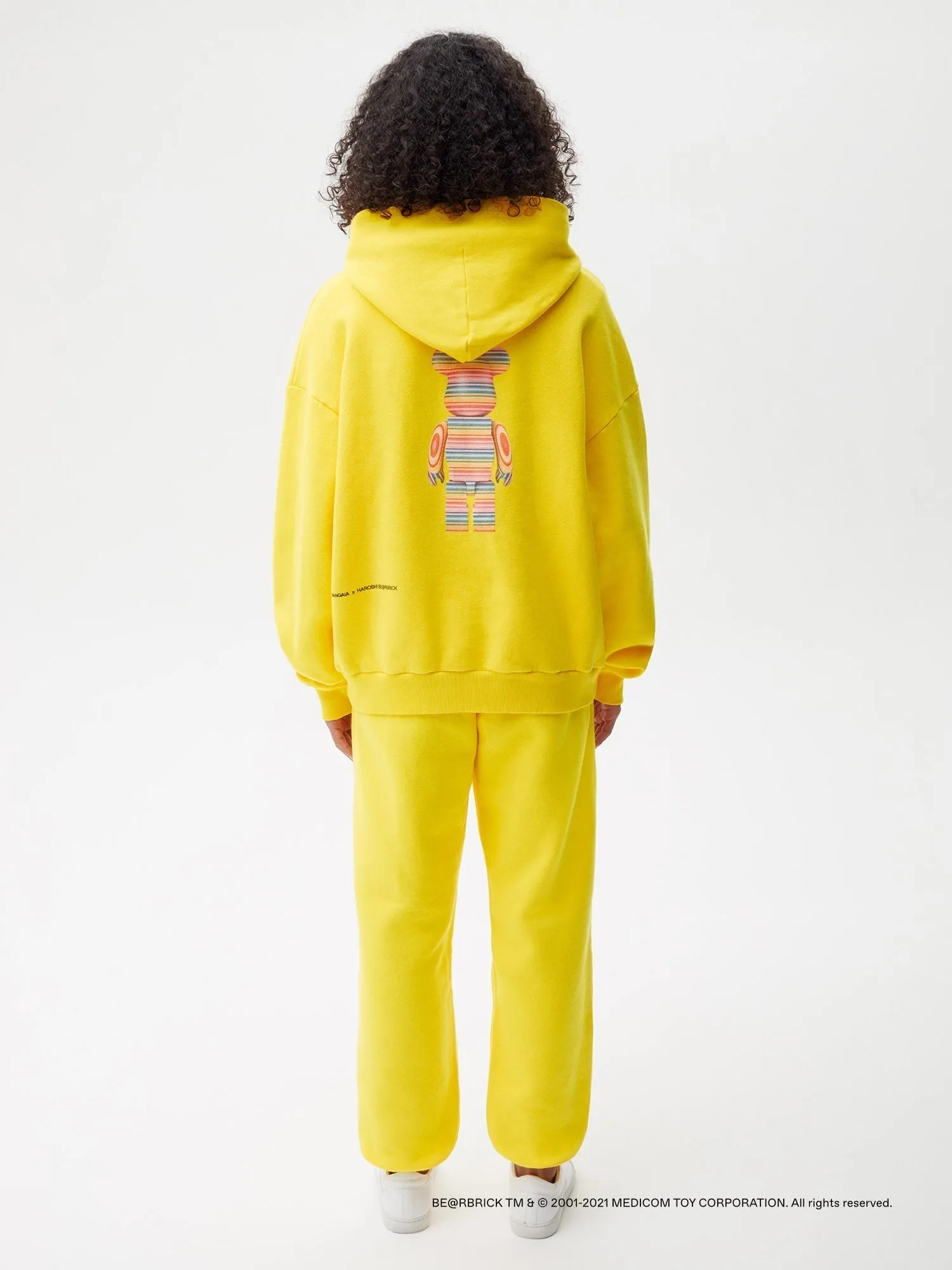 Pangaia x Haroshi BE@RBRICK™ Recycled Cotton Hoodie—saffron yellow