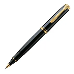 Pelikan Souveran R400 Rollerball Pen - Black with Gold Trim