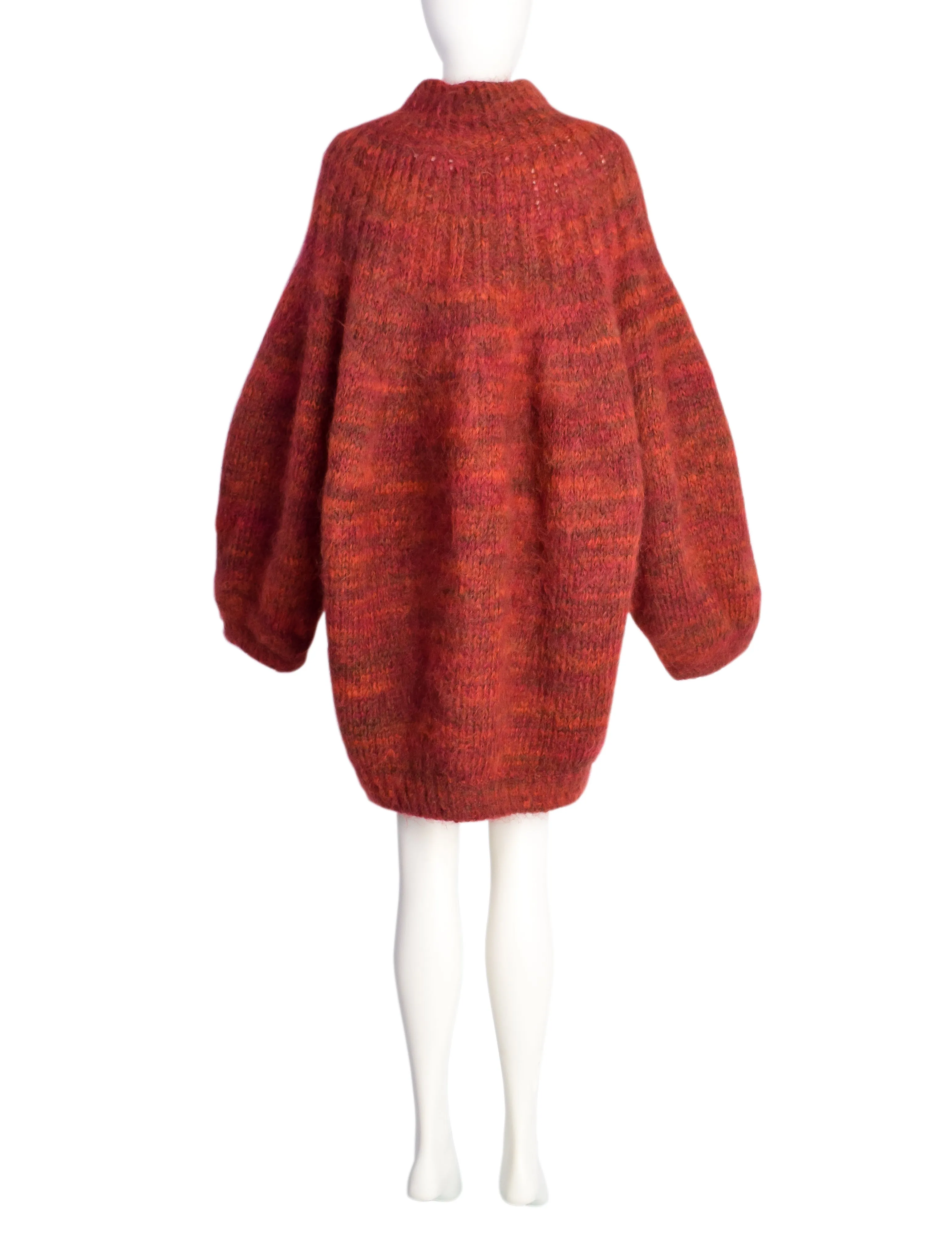 Perry Ellis by Marc Jacobs Vintage AW 1989 Phenomenal Red Wool Oversized ‘Bubble’ Sweater Dress