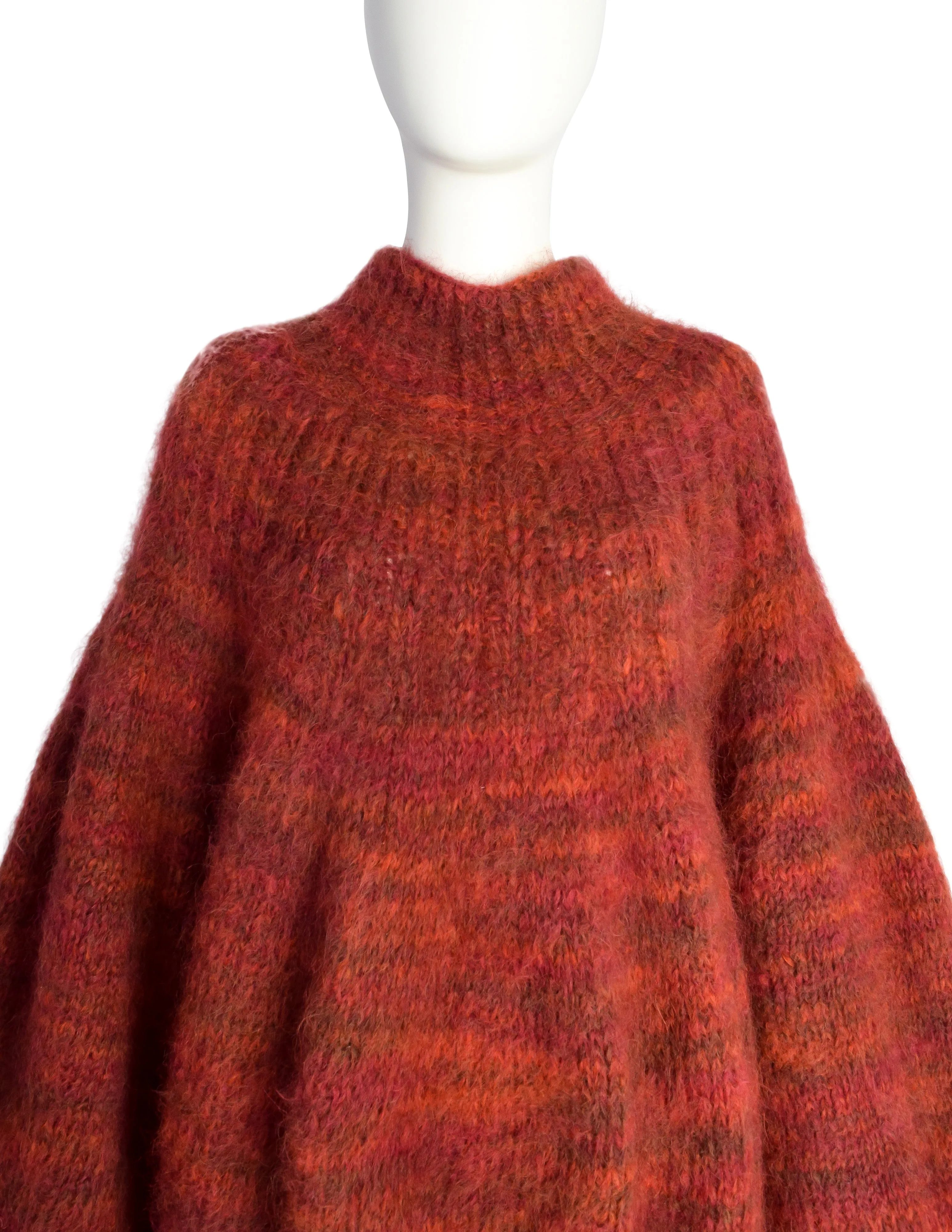 Perry Ellis by Marc Jacobs Vintage AW 1989 Phenomenal Red Wool Oversized ‘Bubble’ Sweater Dress