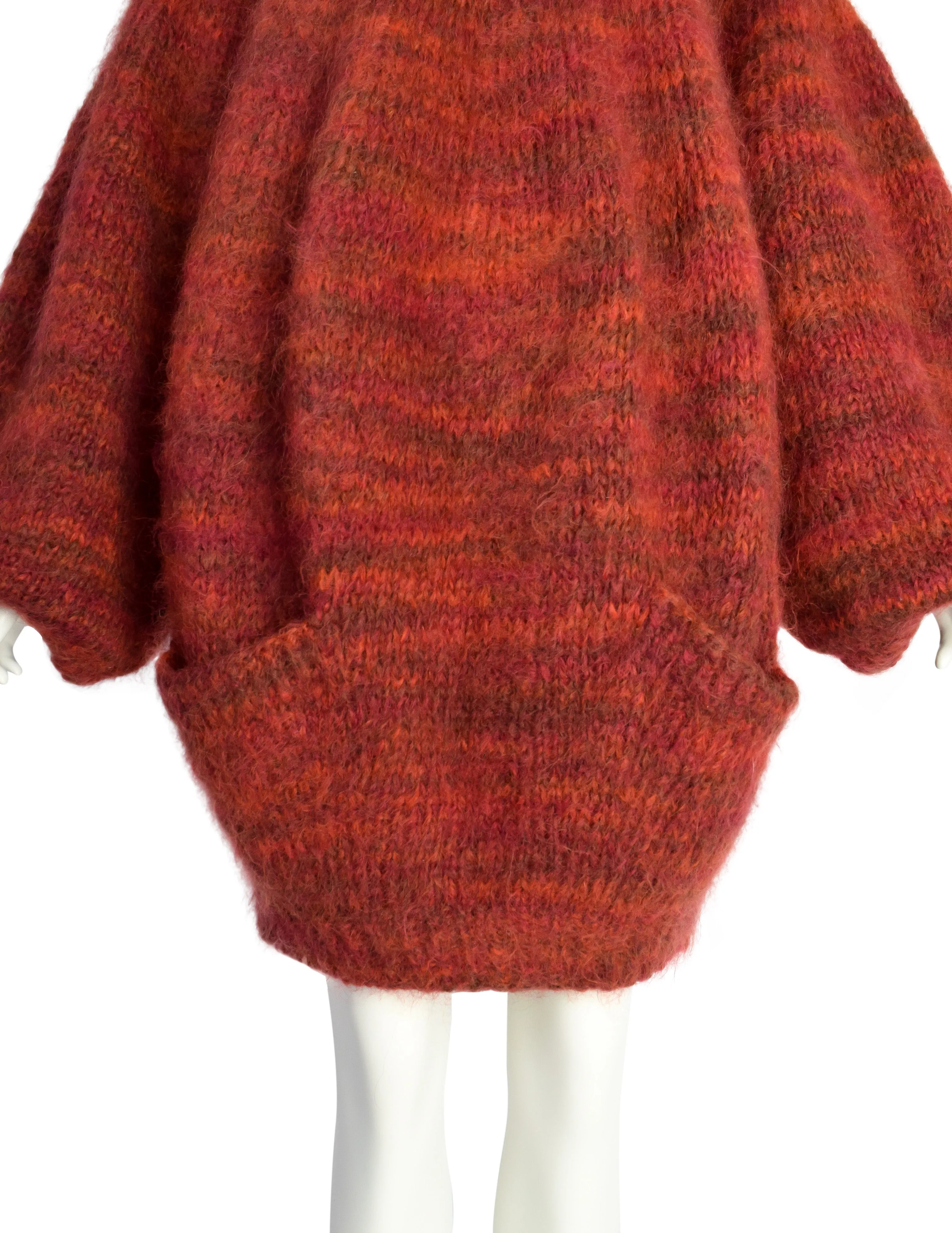 Perry Ellis by Marc Jacobs Vintage AW 1989 Phenomenal Red Wool Oversized ‘Bubble’ Sweater Dress