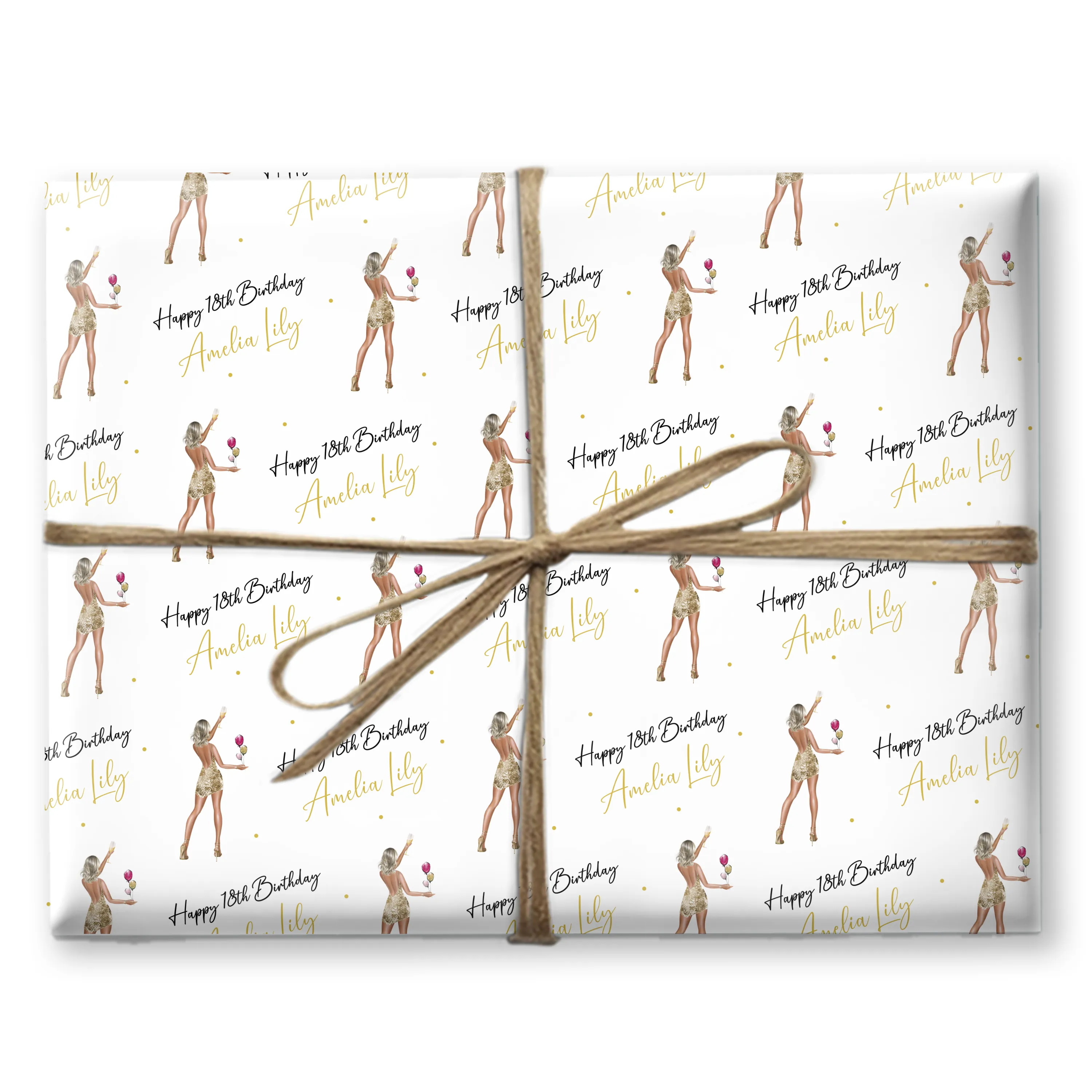 Personalised Birthday Gift Wrap Party Girl