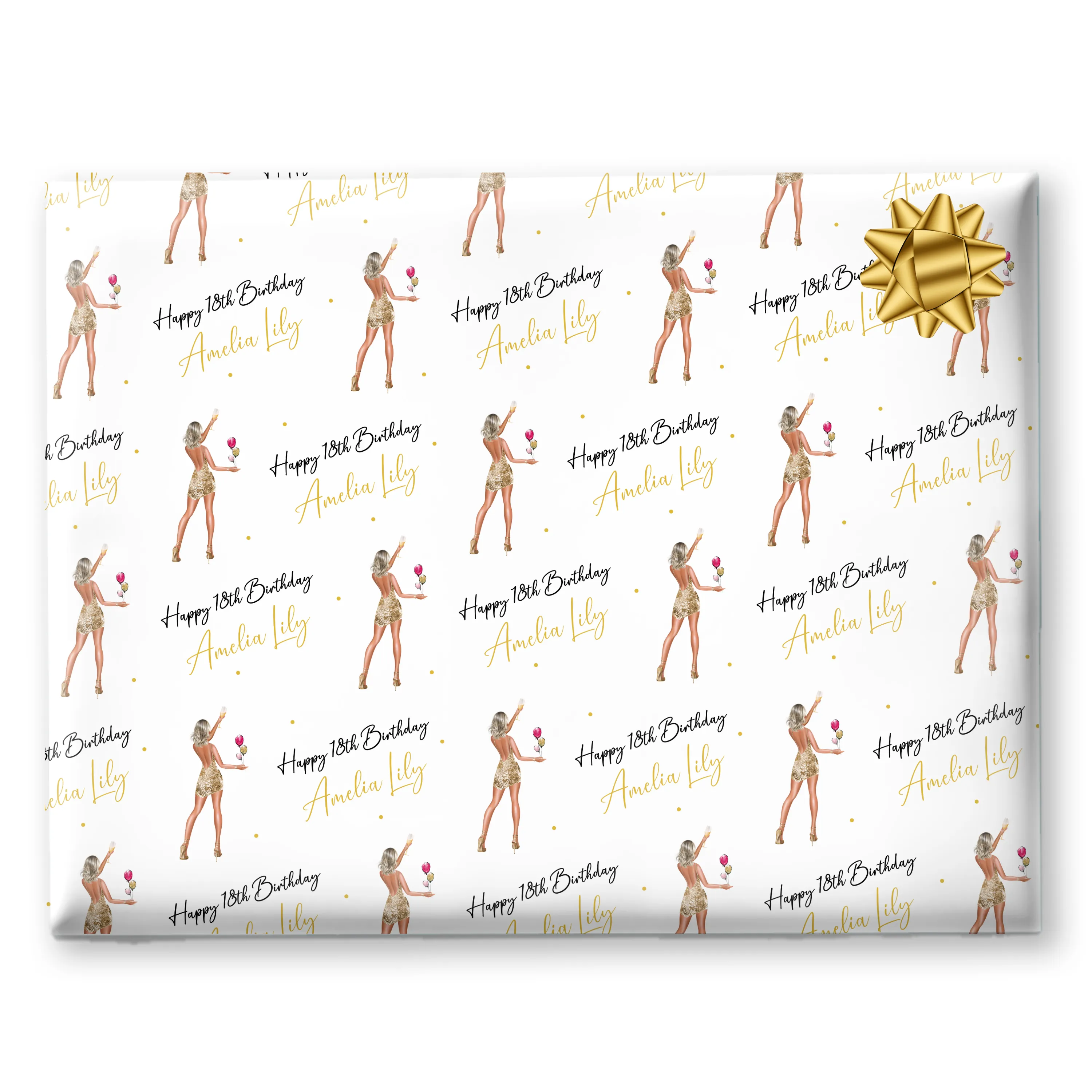 Personalised Birthday Gift Wrap Party Girl