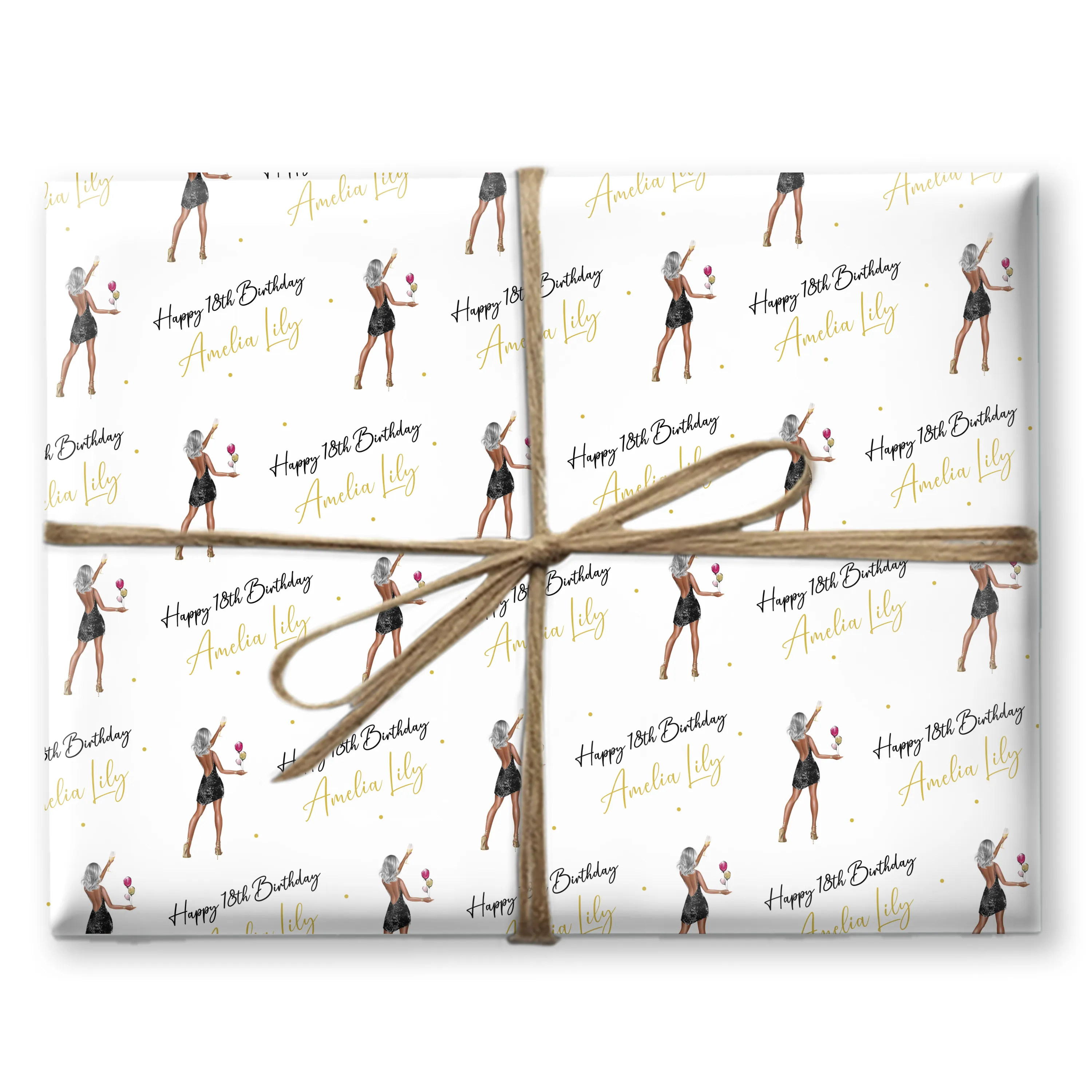 Personalised Birthday Gift Wrap Party Girl