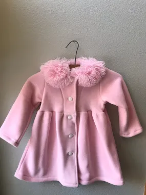 Pink Fur Trimmed Girls Coat