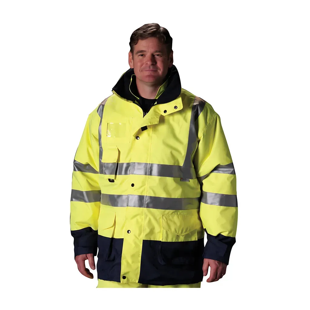 PIP 343-1756-YEL/2X ANSI Type R Class 3 7-in-1 All Conditions Coat with Inner Jacket and Vest Combination