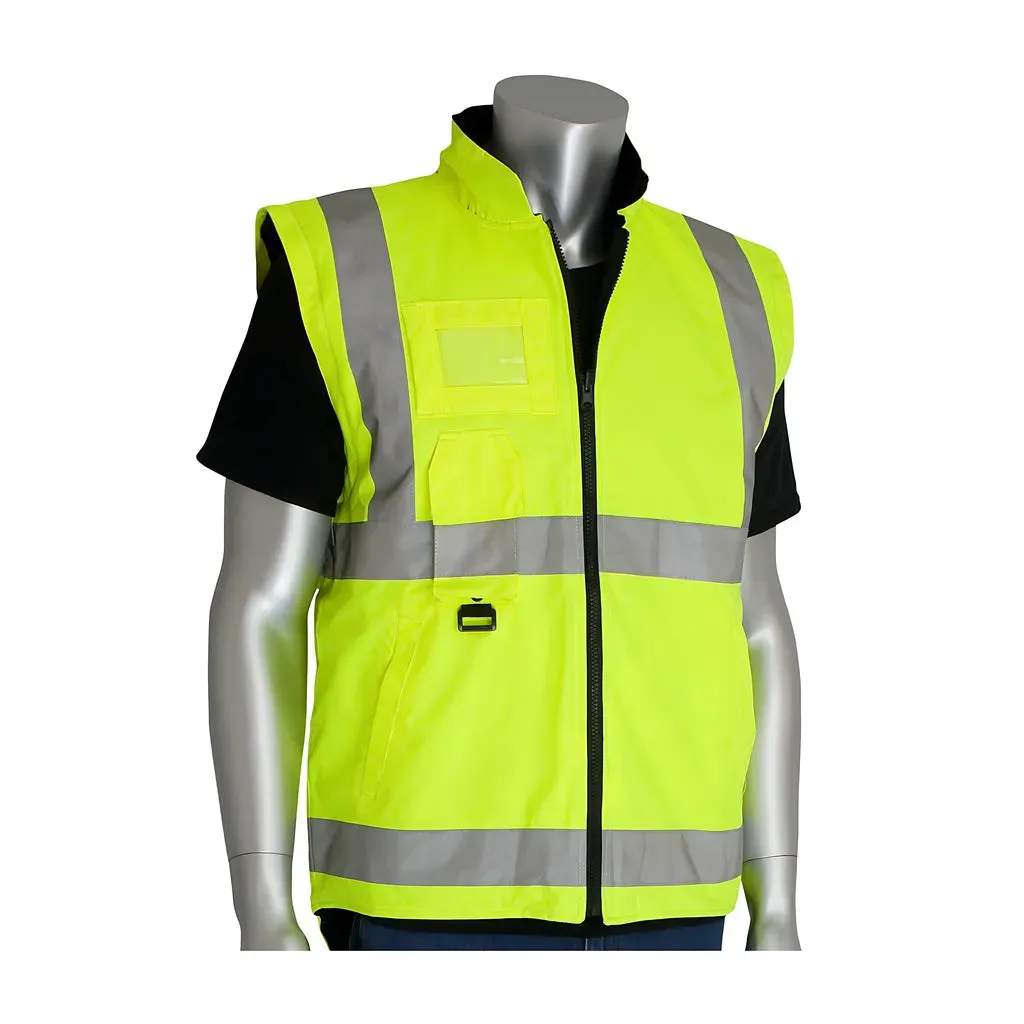 PIP 343-1756-YEL/2X ANSI Type R Class 3 7-in-1 All Conditions Coat with Inner Jacket and Vest Combination