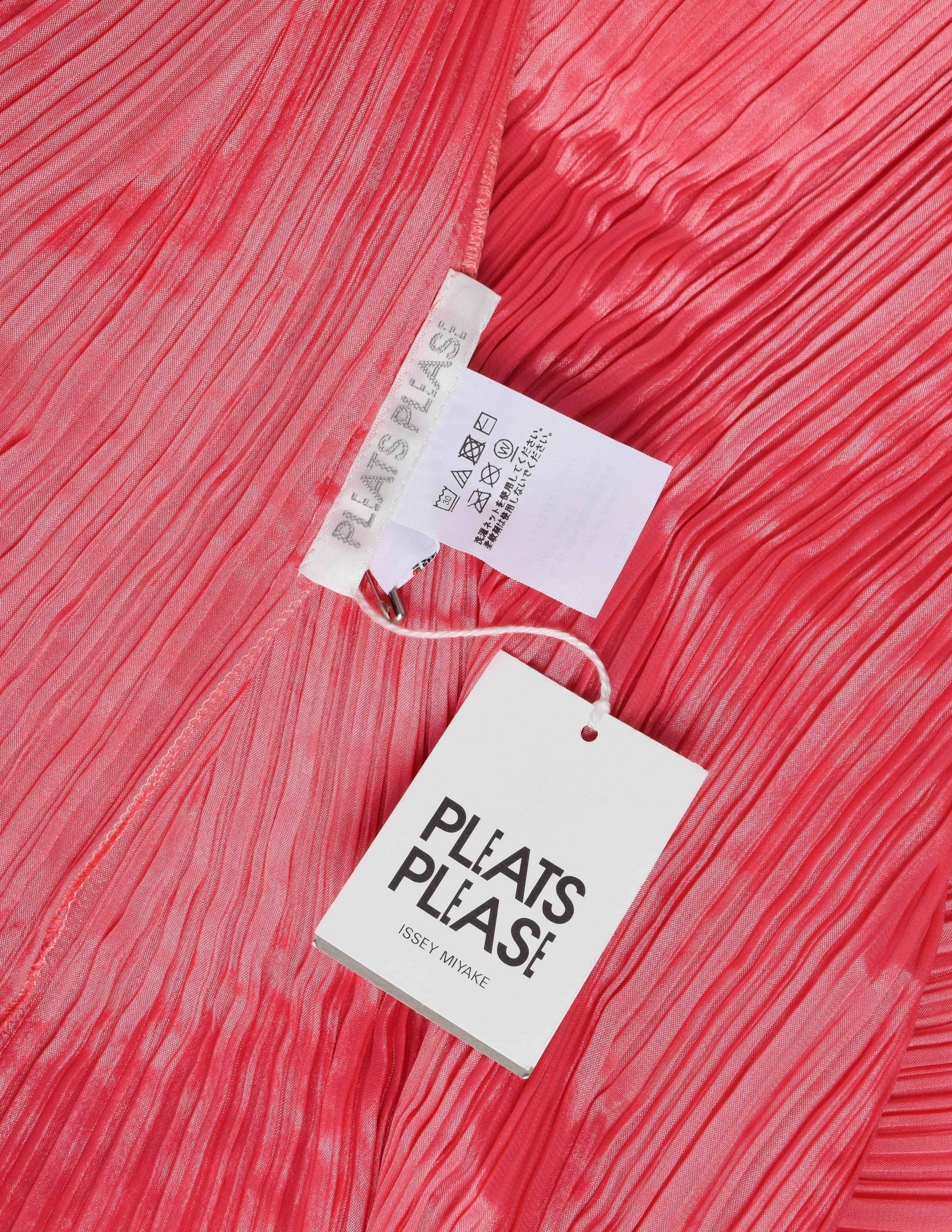 Pleats Please by Issey Miyake Pink Dramatic Madame T Wrap Cape Tunic Caftan Dress