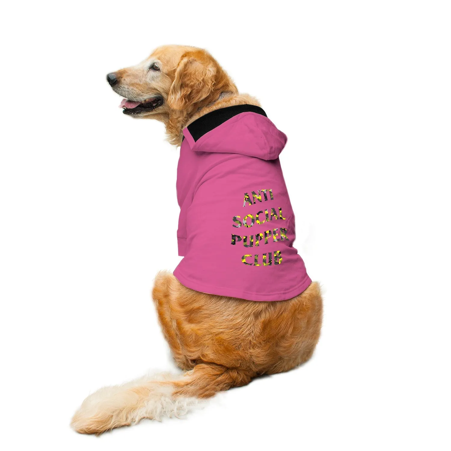 "Anti Social Pupper Club" Printed Dog Hoodie Jacket