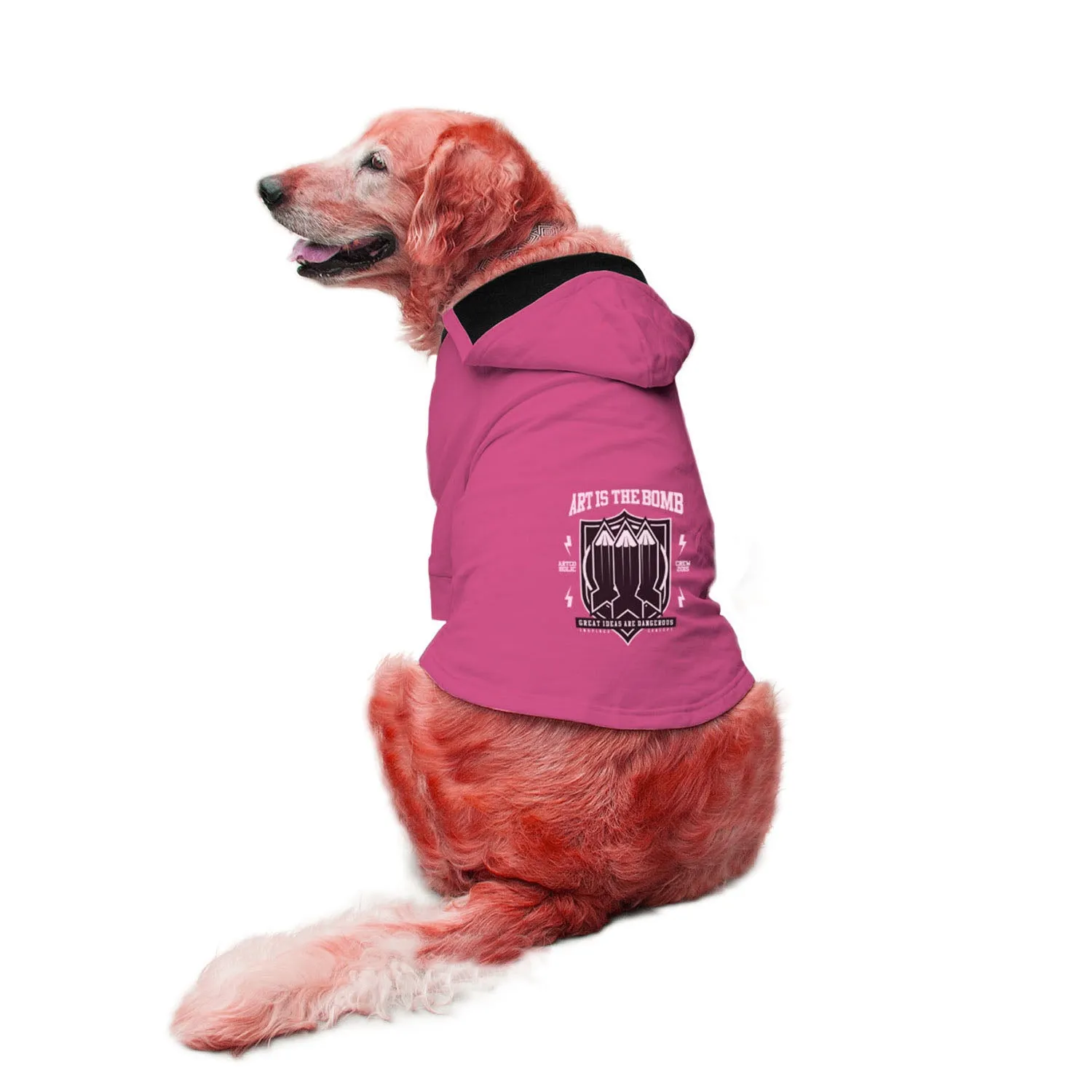 "Art Is The Bomb" Printed Dog Hoodie Jacket