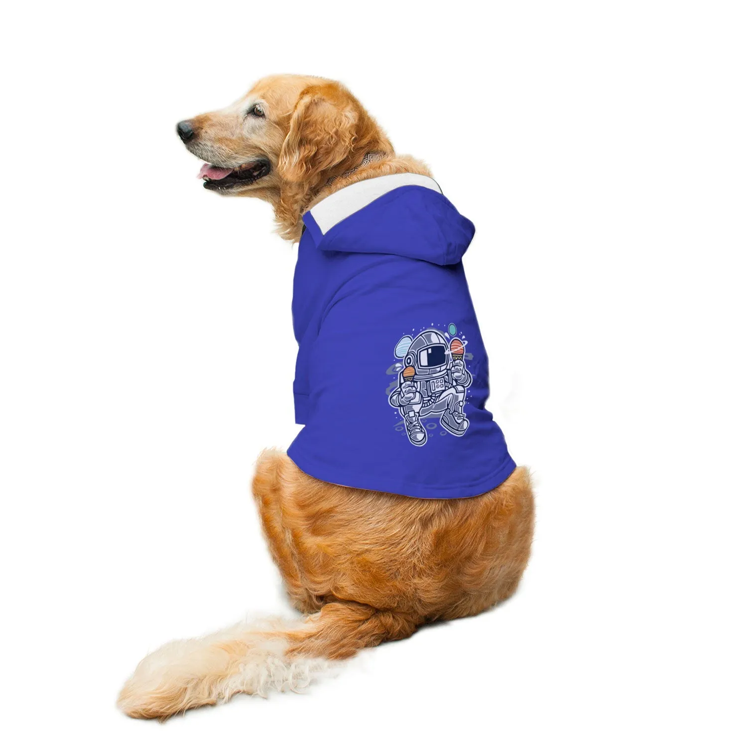 "Astronaut Ice Cream" Printed Dog Hoodie Jacket