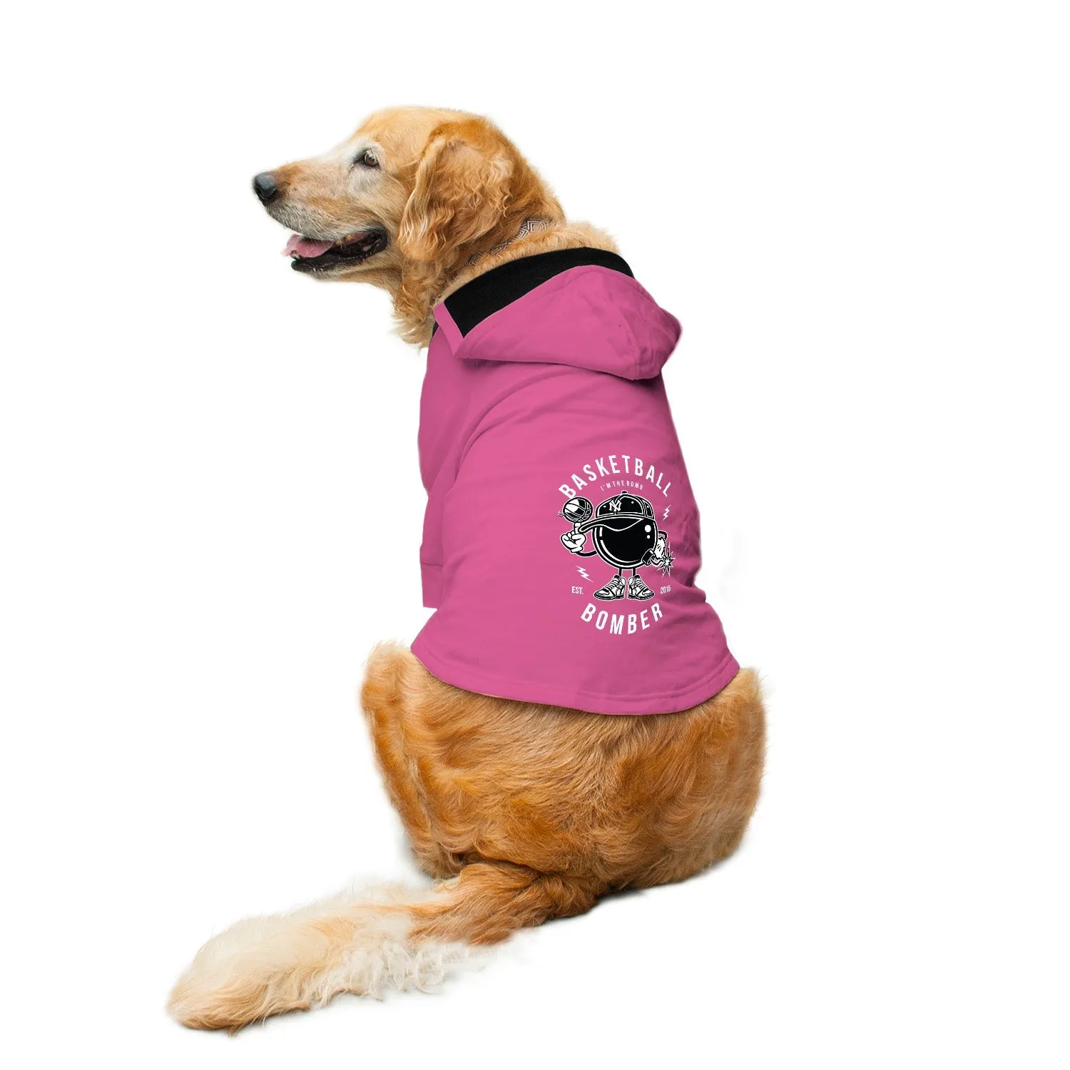 "Basketball Bomber" Printed Dog Hoodie Jacket