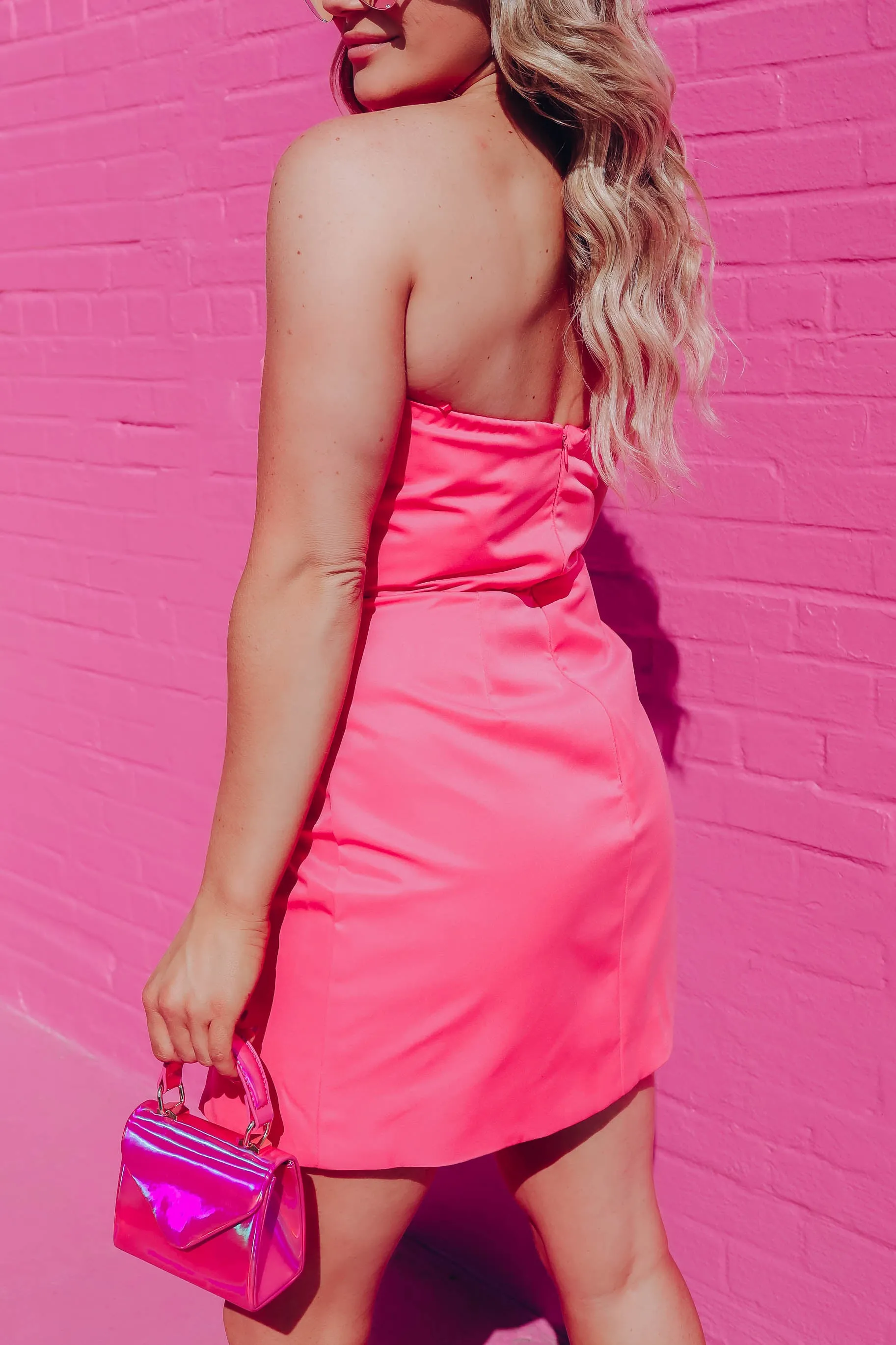 "It" Girl Wrap Bodycon Dress - Pink