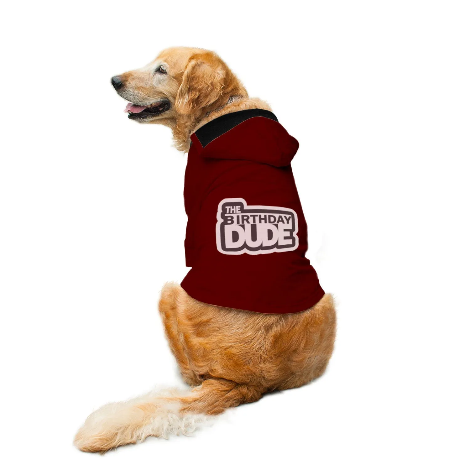 "The Birthday Dude" Printed Dog Hoodie Jacket