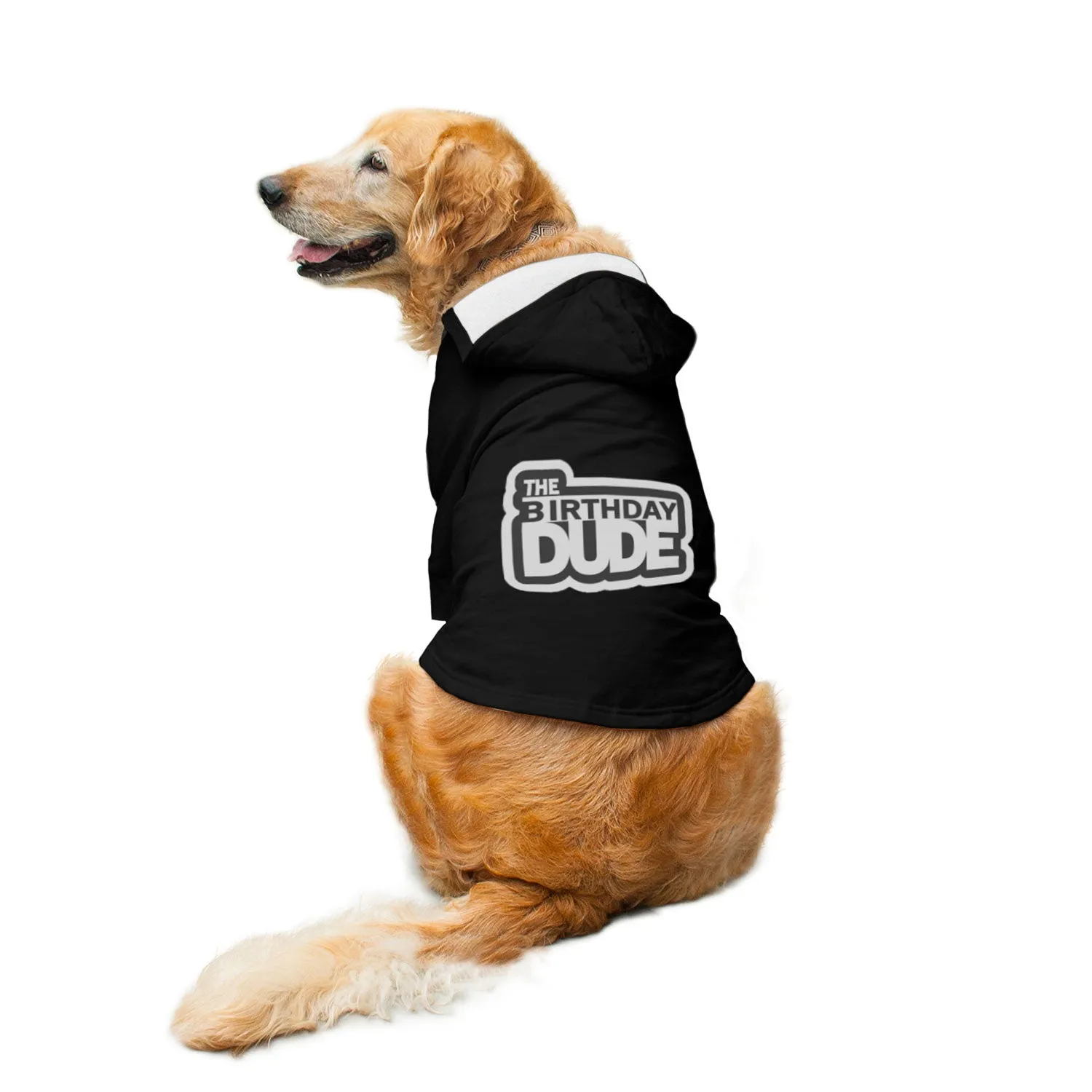 "The Birthday Dude" Printed Dog Hoodie Jacket