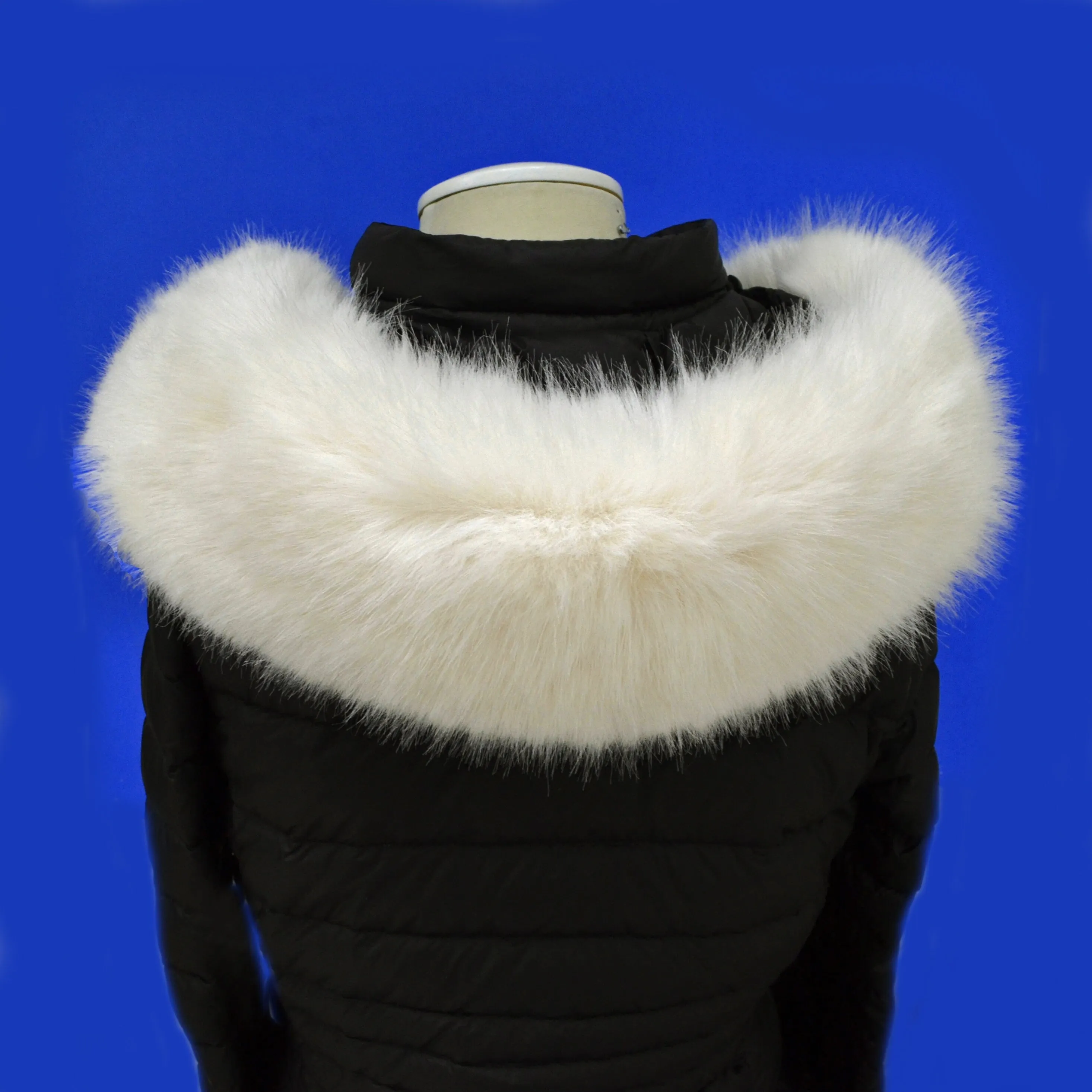 READY to SHIP XL Ivory Silky Plush Faux Fur Vegan Trim Hood, Faux Fur Collar Trim Like Real Fox, Fake Fur, Fur Fabric, Fur Ruff, Fur Hood