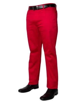 Red Men's Jeans Classic Fit Stretch Material By Prestige