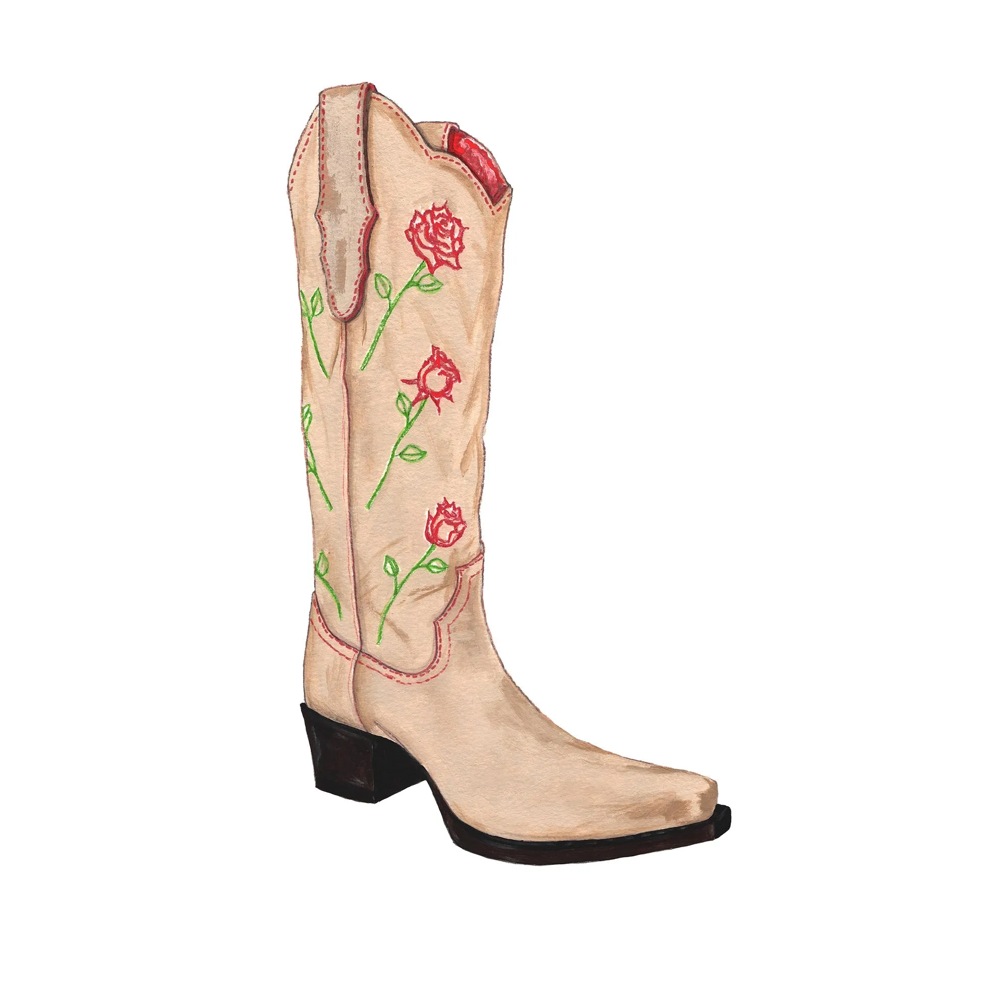 Red Rose Western Boots