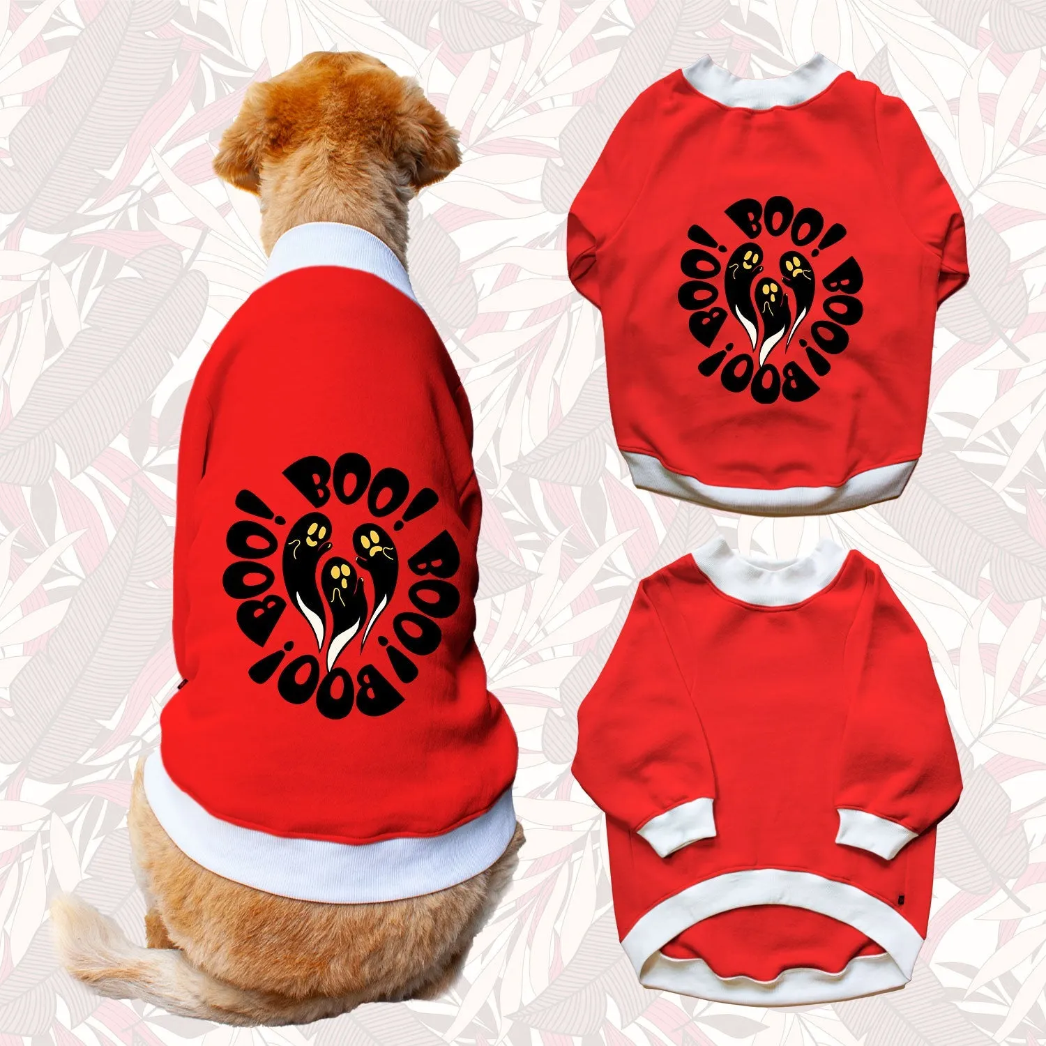 Ruse 'Basics' "Halloween Boo!" Printed Crew Neck Full Sleeve Sweatshirt For Dogs