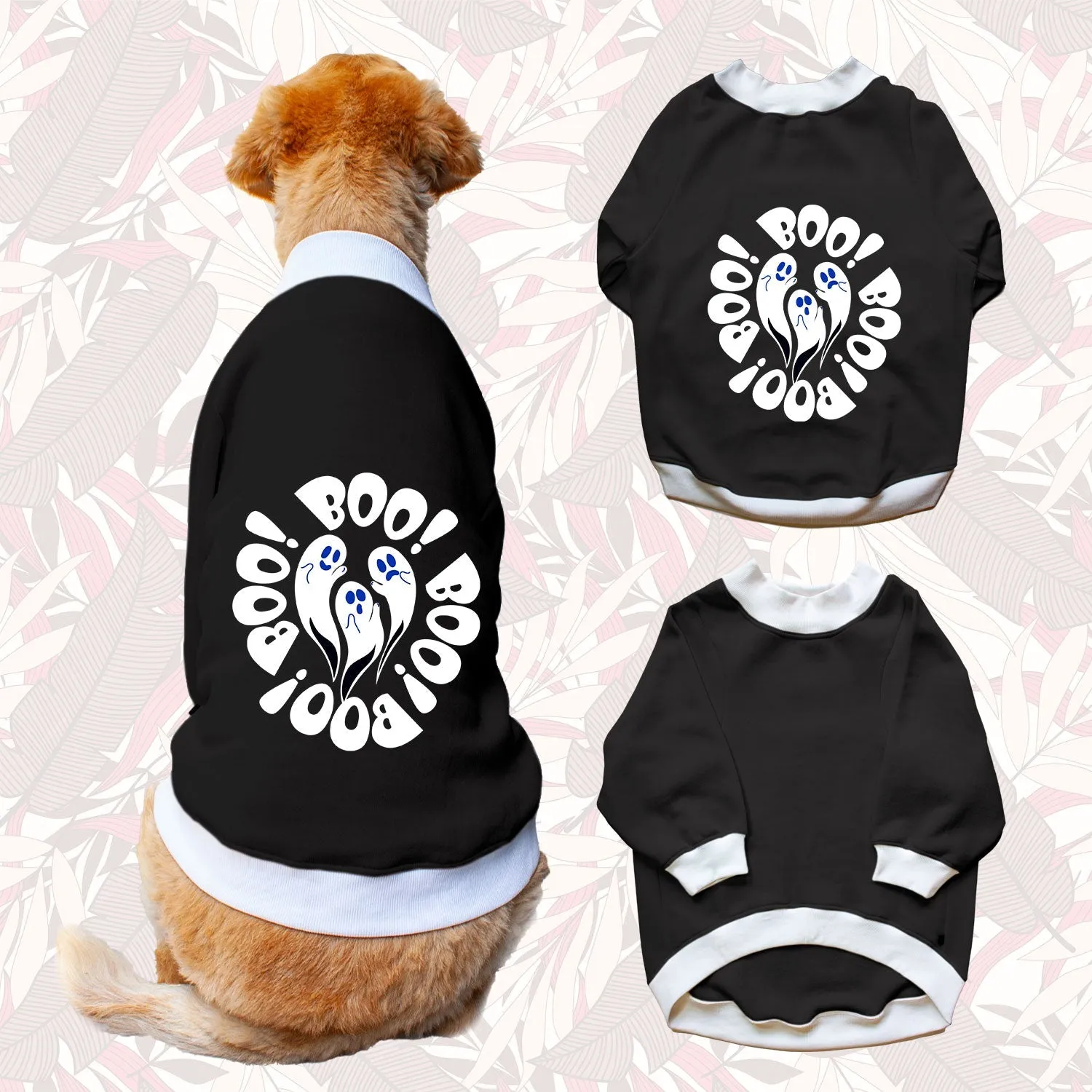 Ruse 'Basics' "Halloween Boo!" Printed Crew Neck Full Sleeve Sweatshirt For Dogs