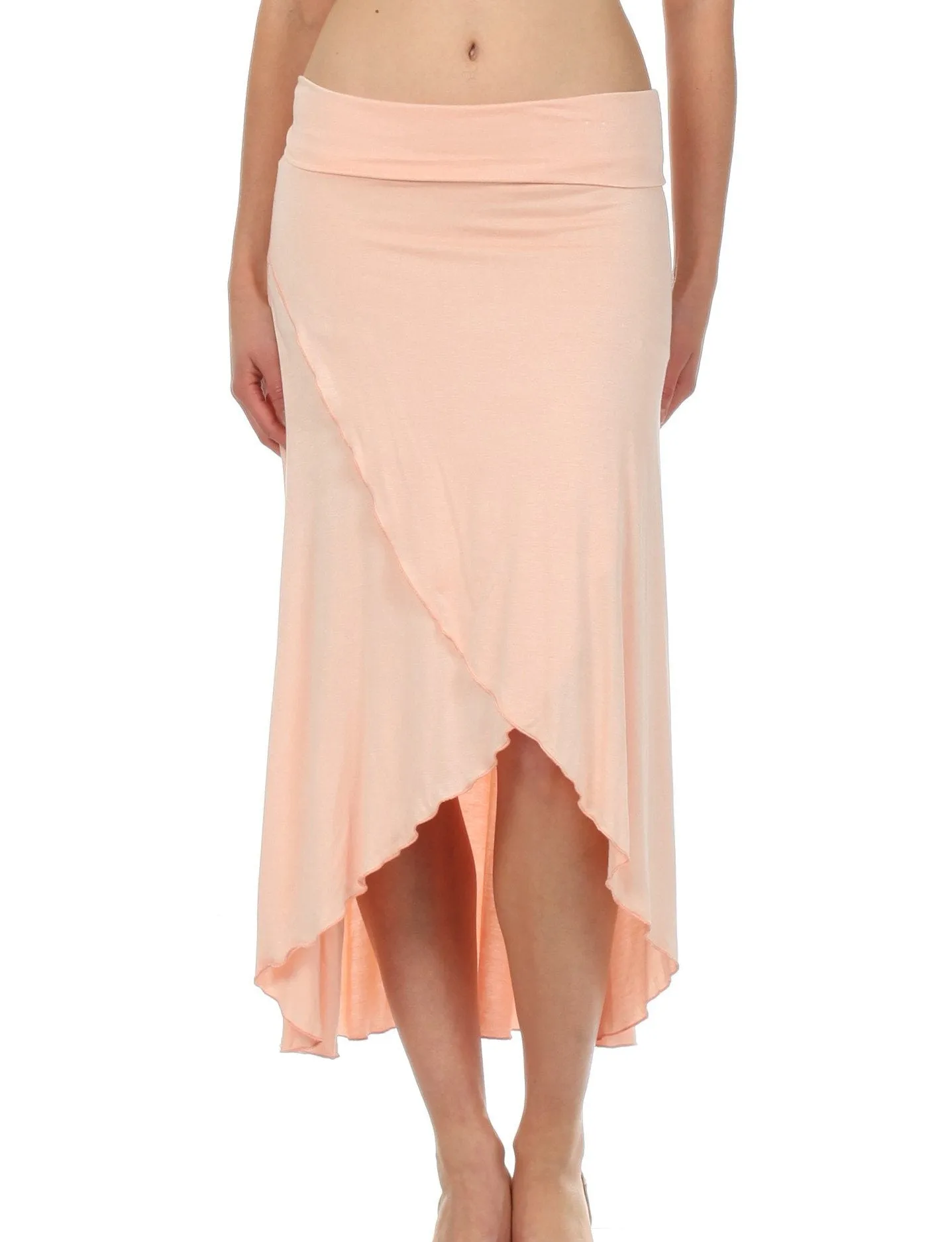 Sakkas Soft Jersey Feel Solid Color Strapless High Low Dress / Skirt