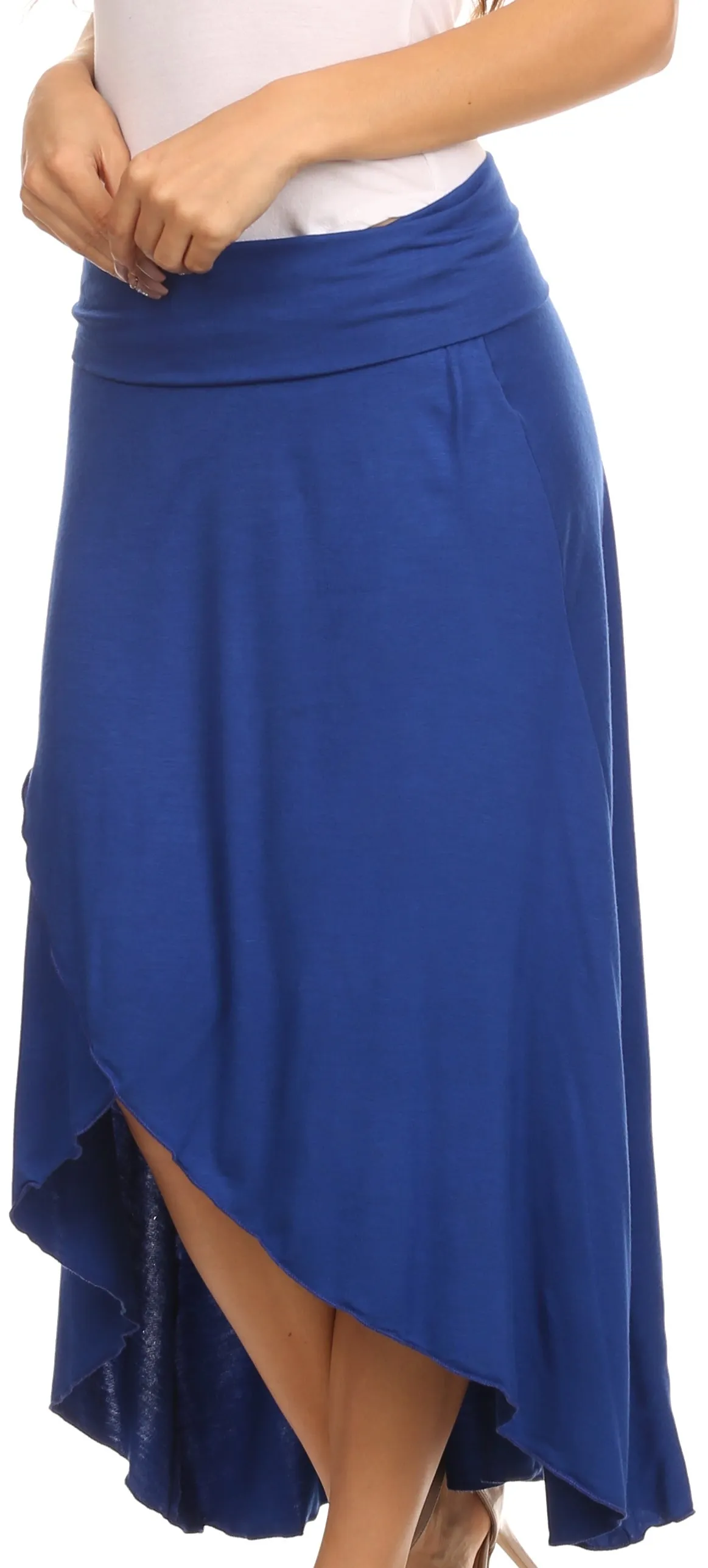 Sakkas Soft Jersey Feel Solid Color Strapless High Low Dress / Skirt