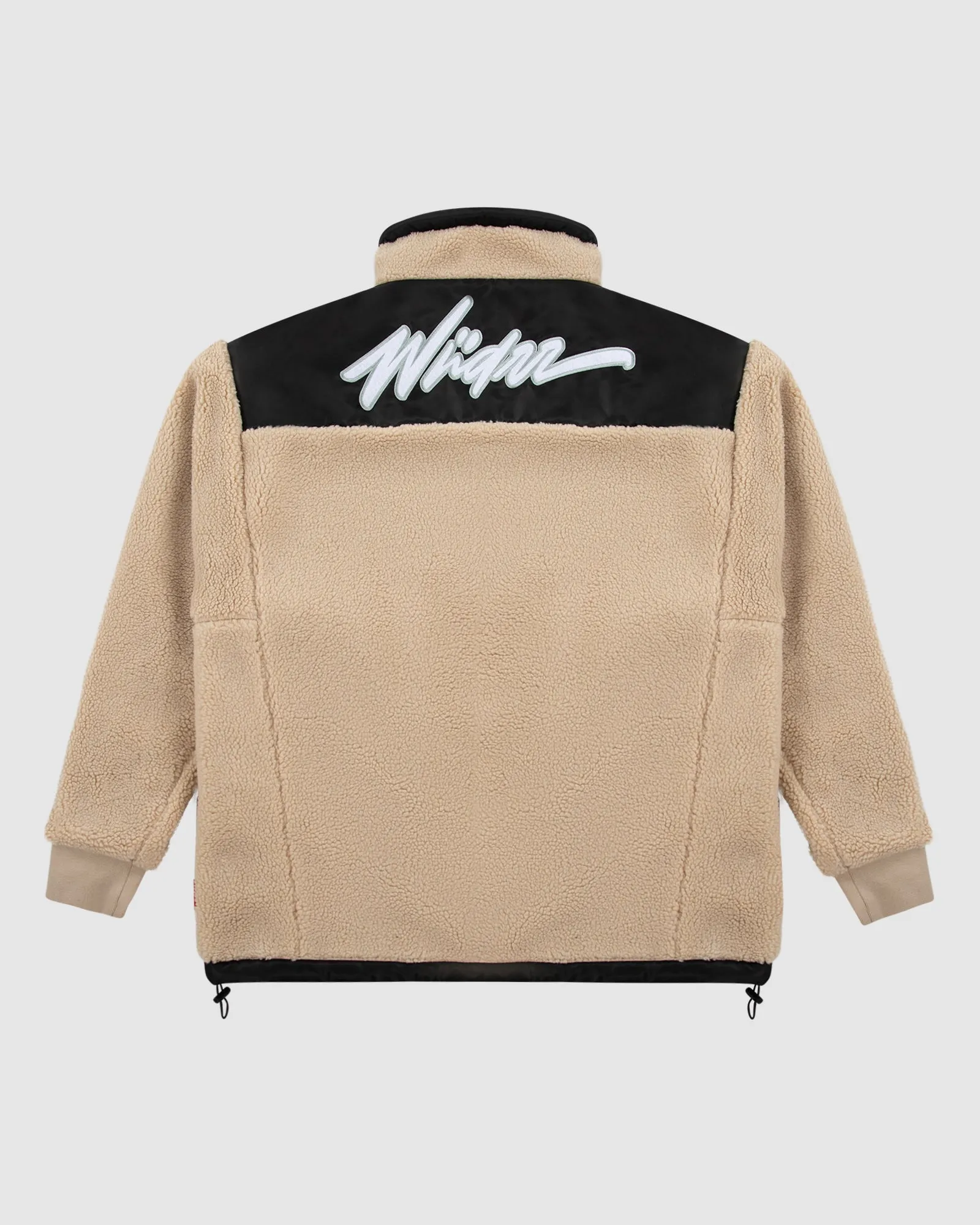 SCRIPT SHERPA JACKET - TAN/BLACK