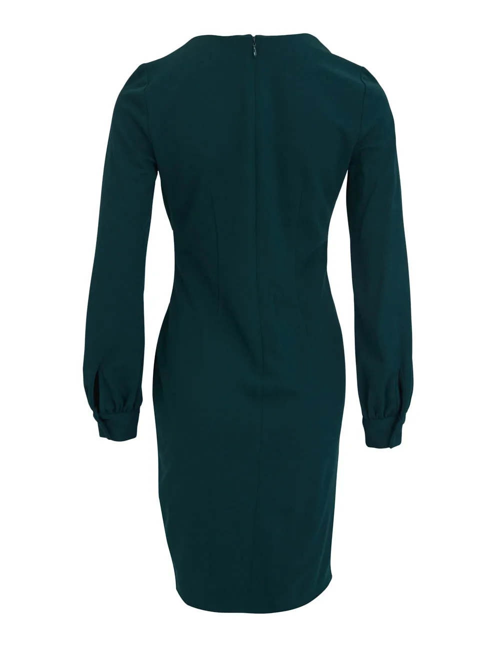 Scuba Crepe Long Sleeve V-Neck Dress