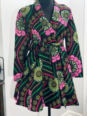 Sisan African Print Mini Wrap Dress