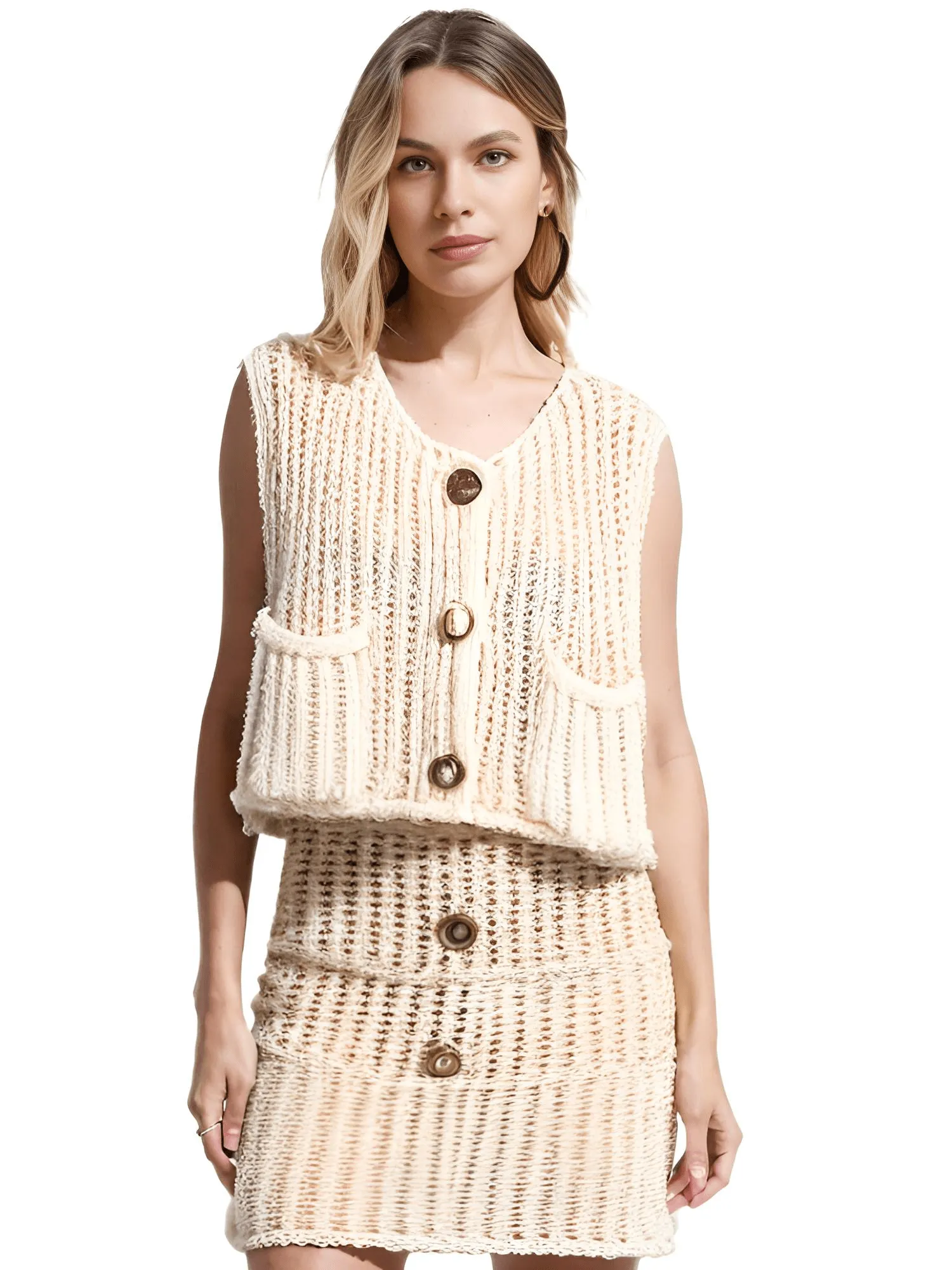 Sleeveless Crop Sweater Vest Solid Loose Casual Sweater Vest Cable Knit Sweater Vest For Women