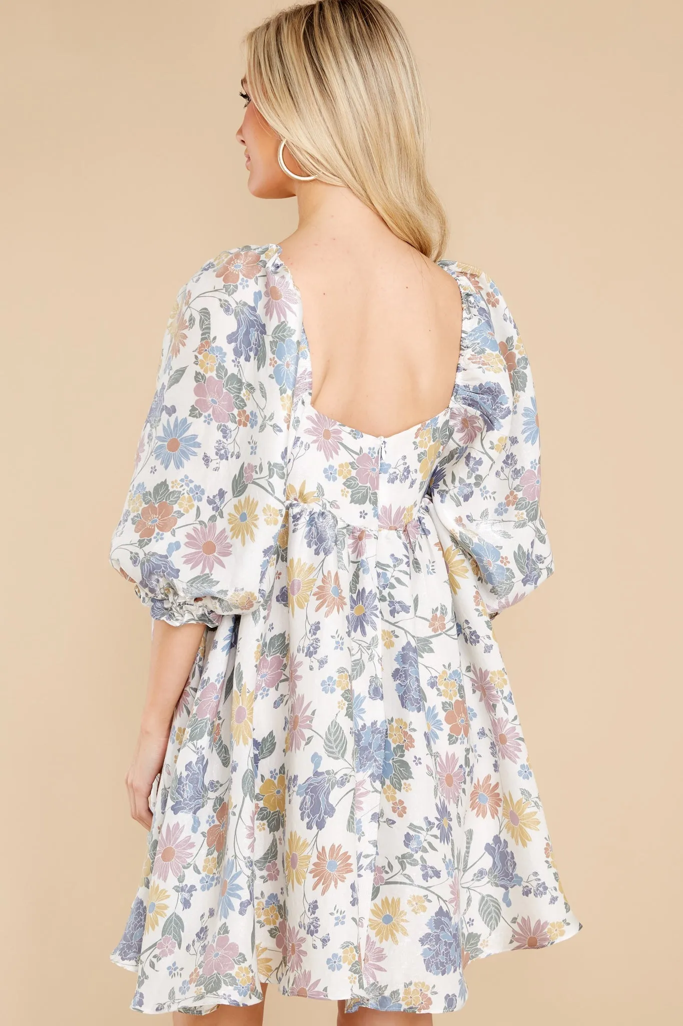 Something's Getting Started White Floral Print Dress