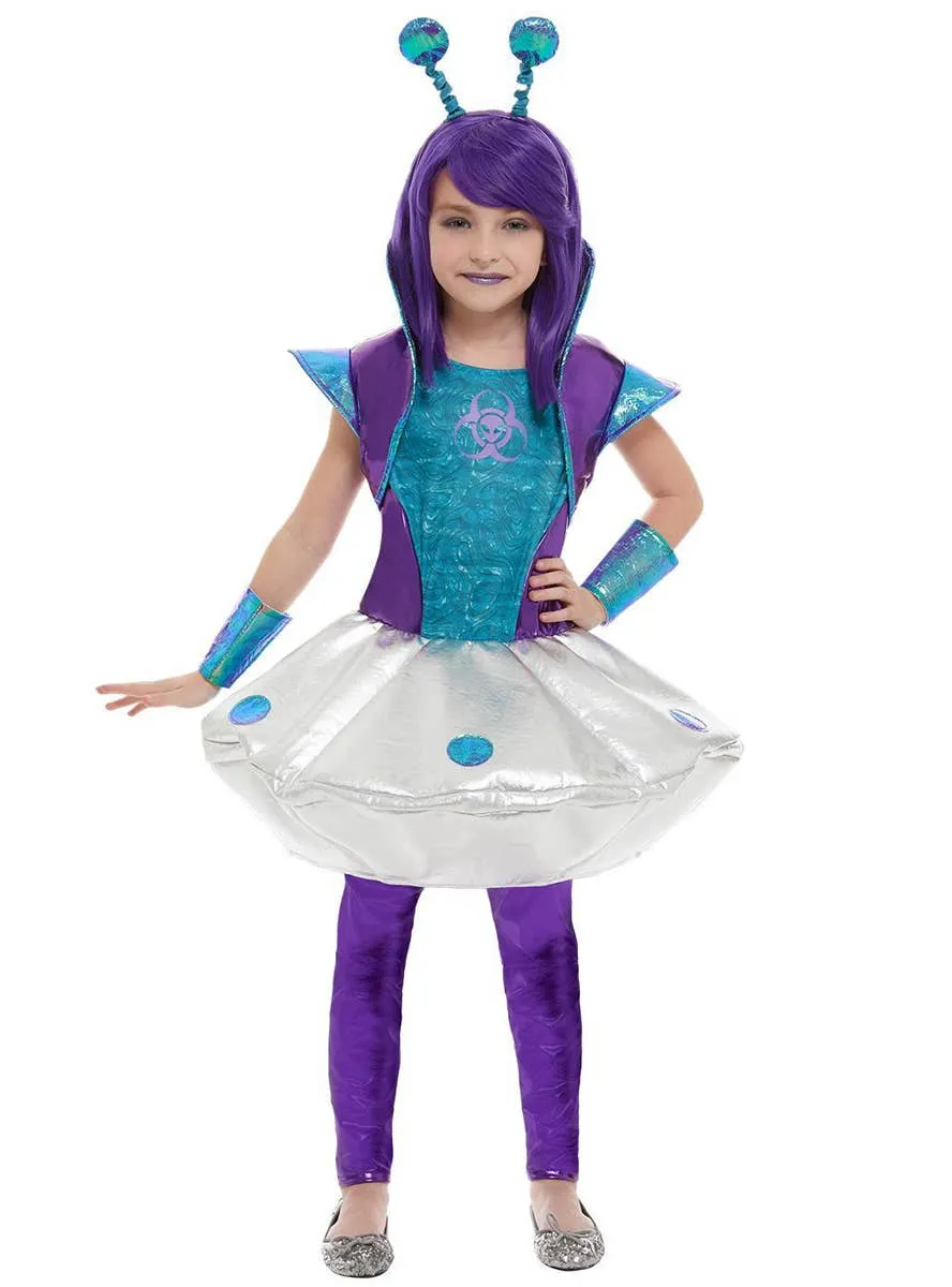 Space Alien Girls Fancy Dress Costume