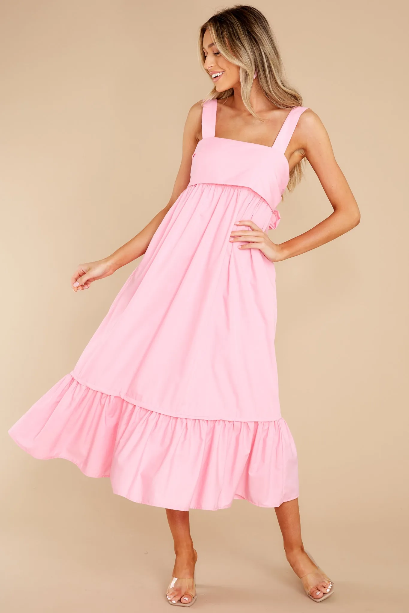 Such A Stunner Bubblegum Pink Midi Dress