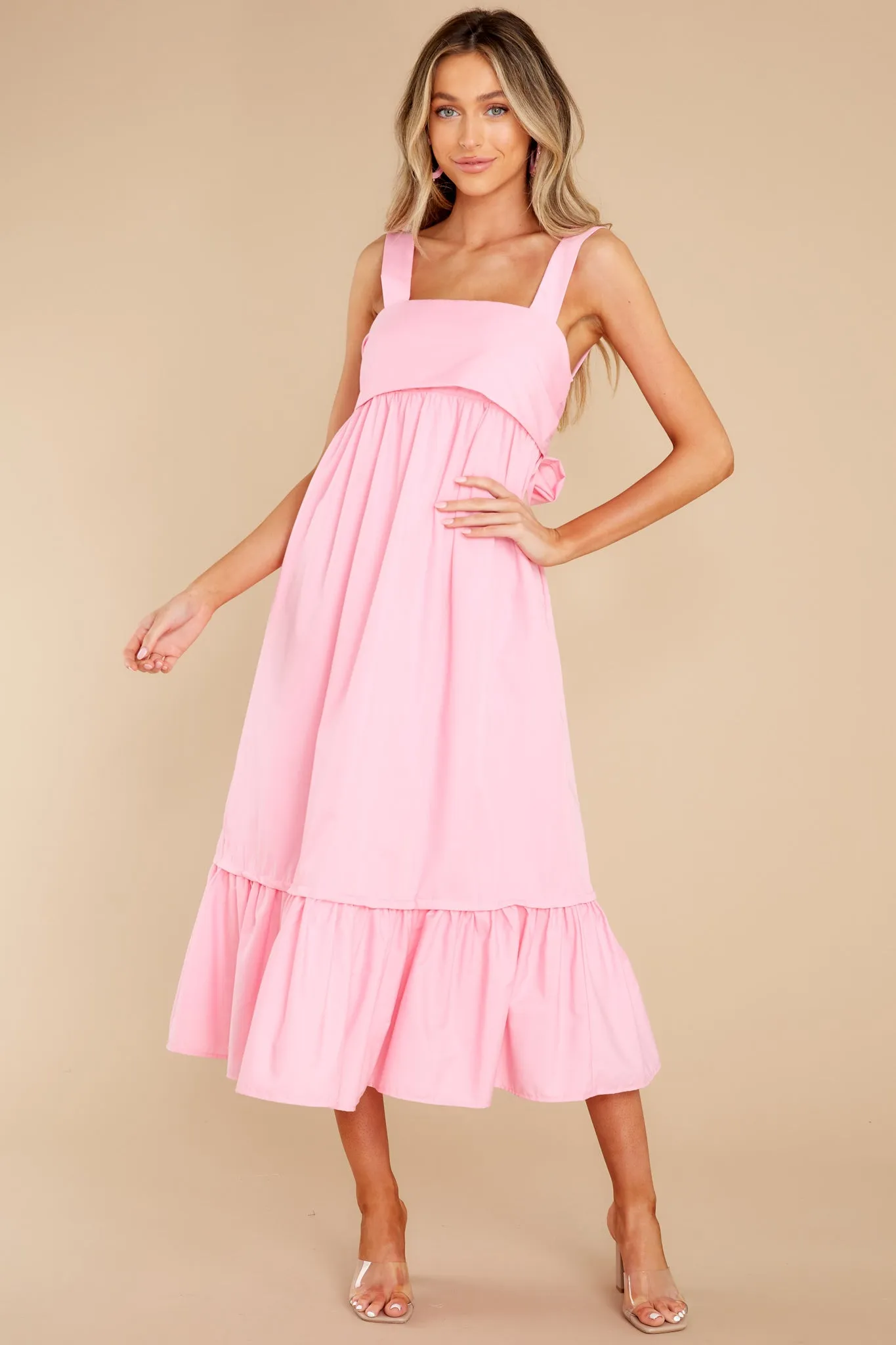 Such A Stunner Bubblegum Pink Midi Dress