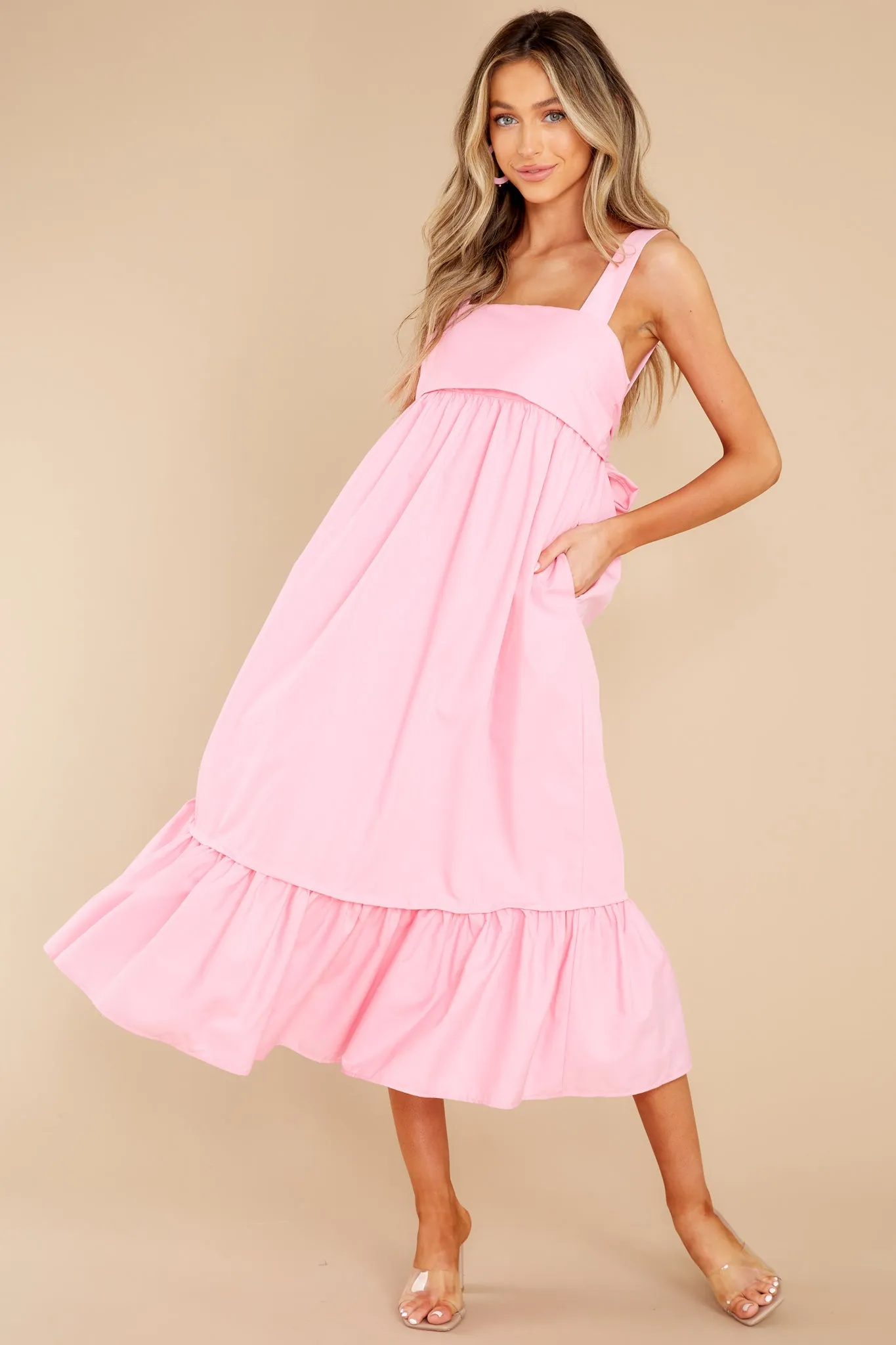 Such A Stunner Bubblegum Pink Midi Dress