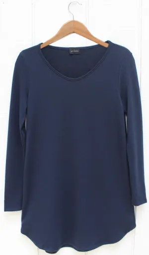 Tara Fine French Terry Tunic - Navy - FINAL SALE