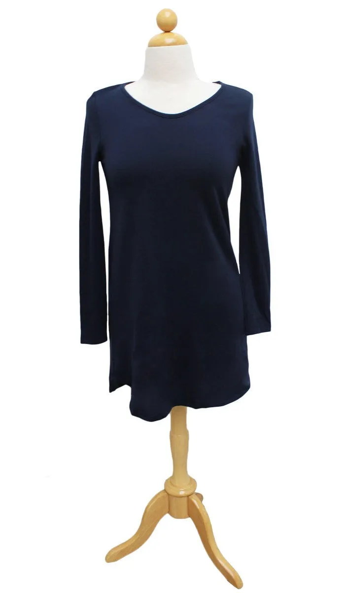 Tara Fine French Terry Tunic - Navy - FINAL SALE