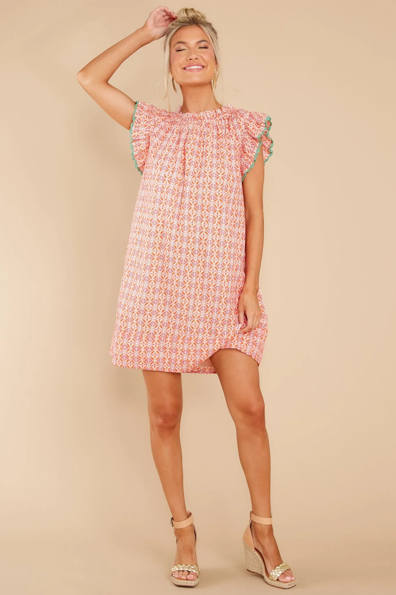 The Perfect Groove Orange Multi Print Dress