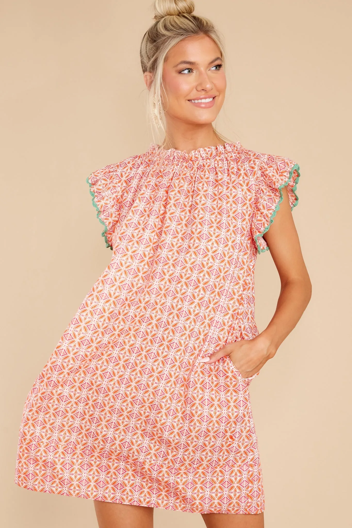 The Perfect Groove Orange Multi Print Dress