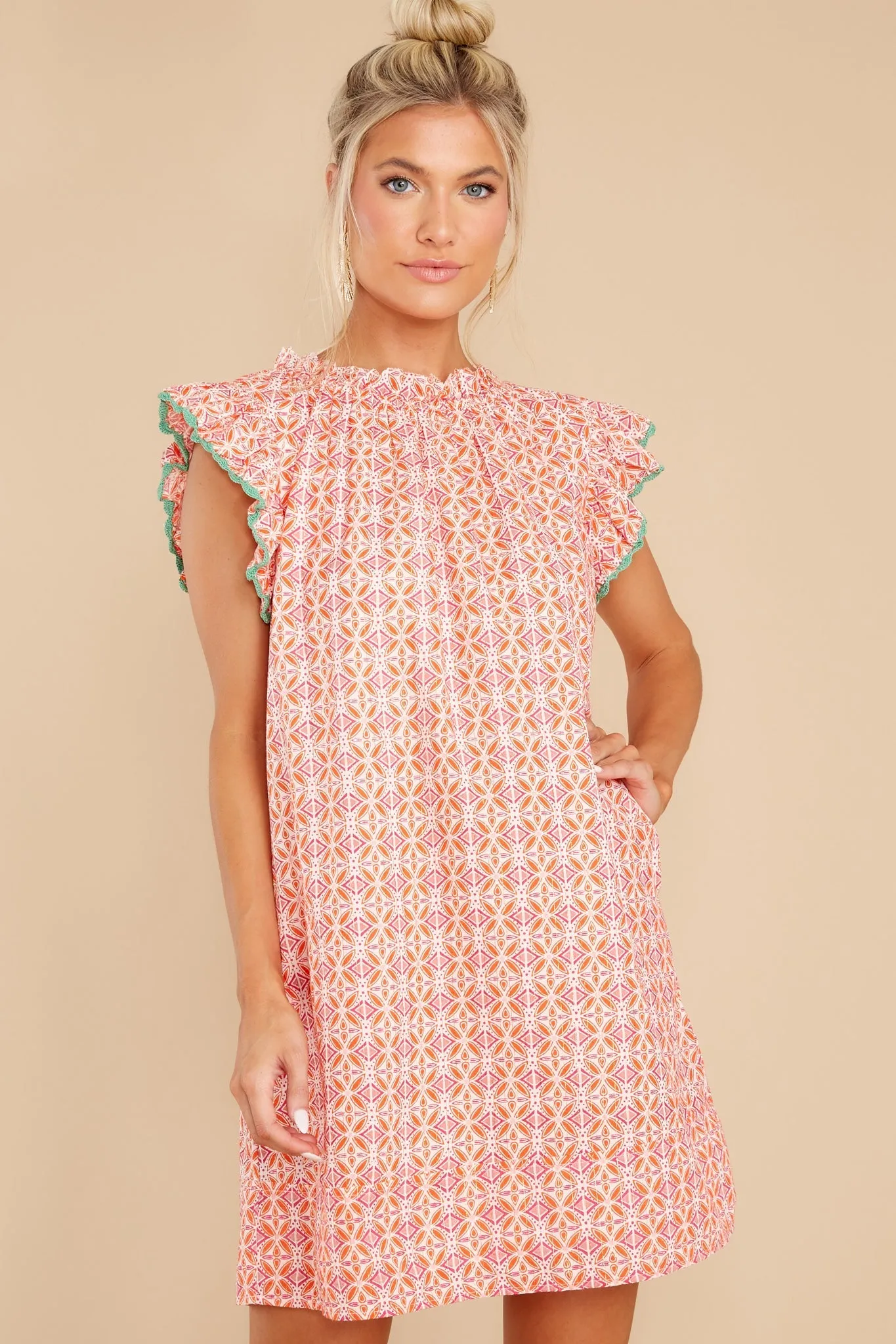 The Perfect Groove Orange Multi Print Dress