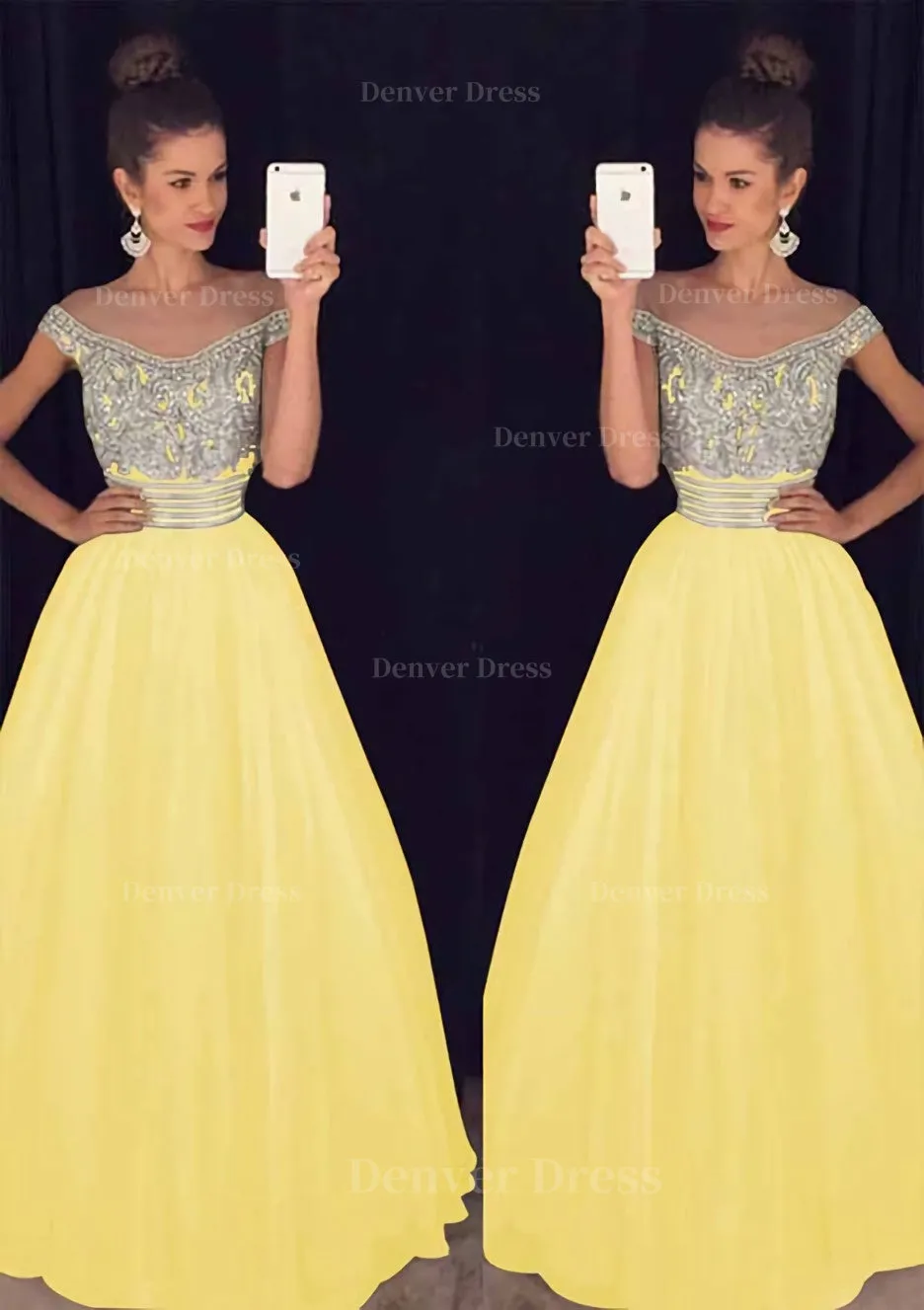 Tulle Long/Floor-Length A-Line/Princess Sleeveless Bateau Zipper Prom Dress With Beaded