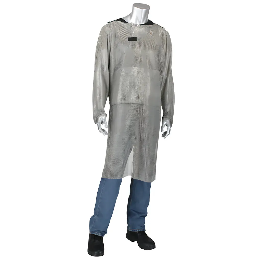 US Mesh USM-4352L-S Stainless Steel Mesh Tunic with Extended Apron Front with Belly Guard