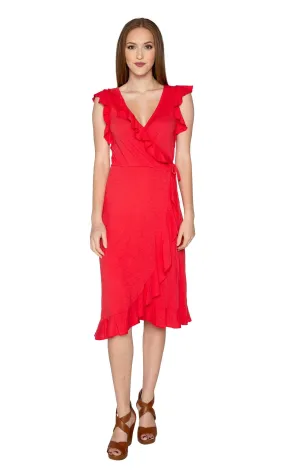 Velvet by Graham & Spencer Sedona Cotton Slub Ruffle Wrap Dress