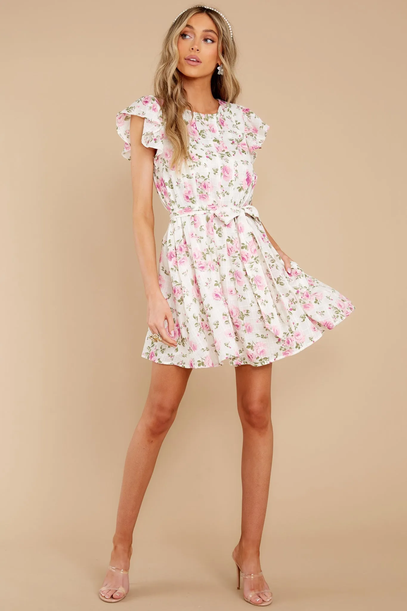 Wearing A Smile White Floral Print Cotton Dress