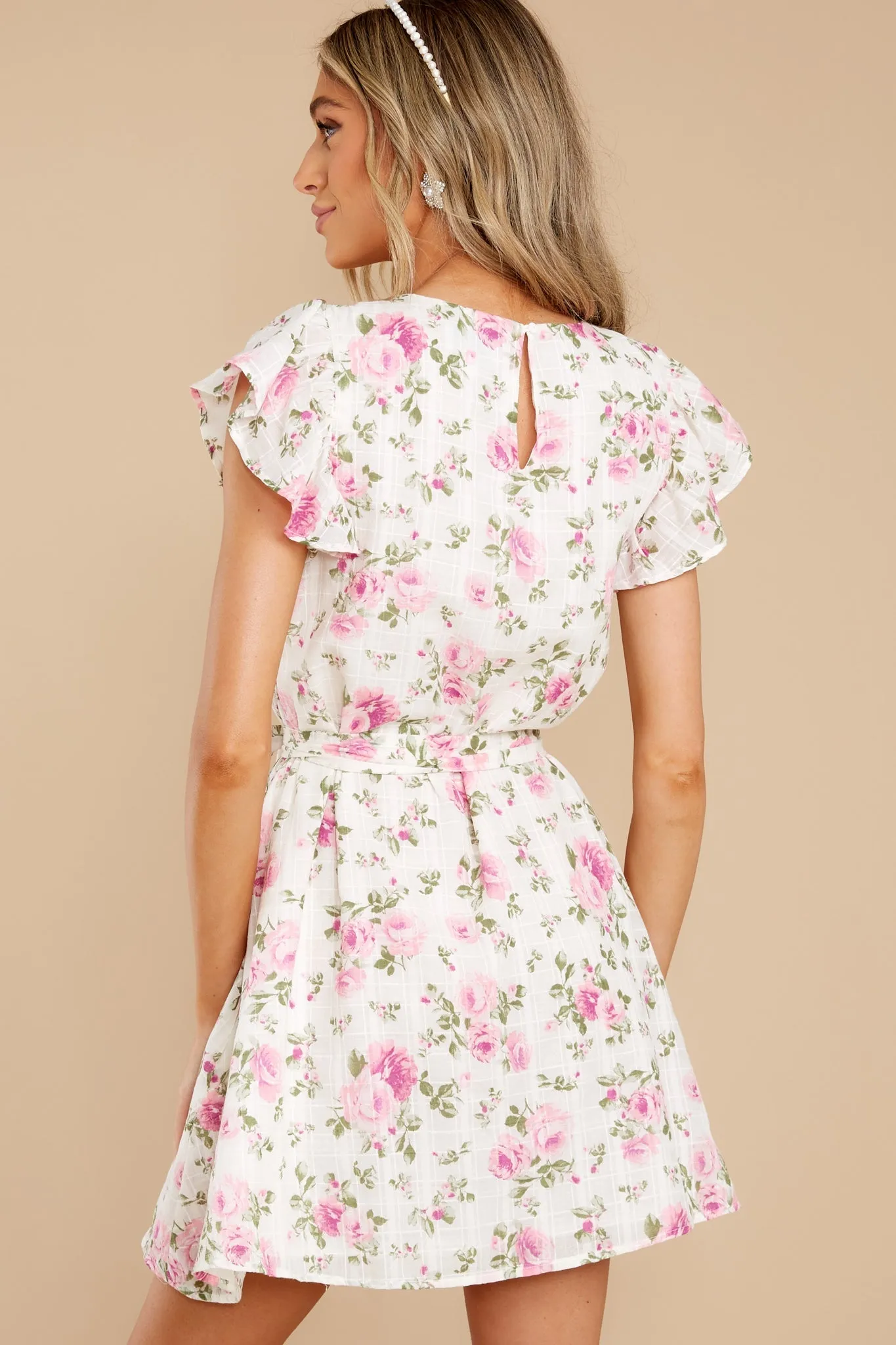 Wearing A Smile White Floral Print Cotton Dress