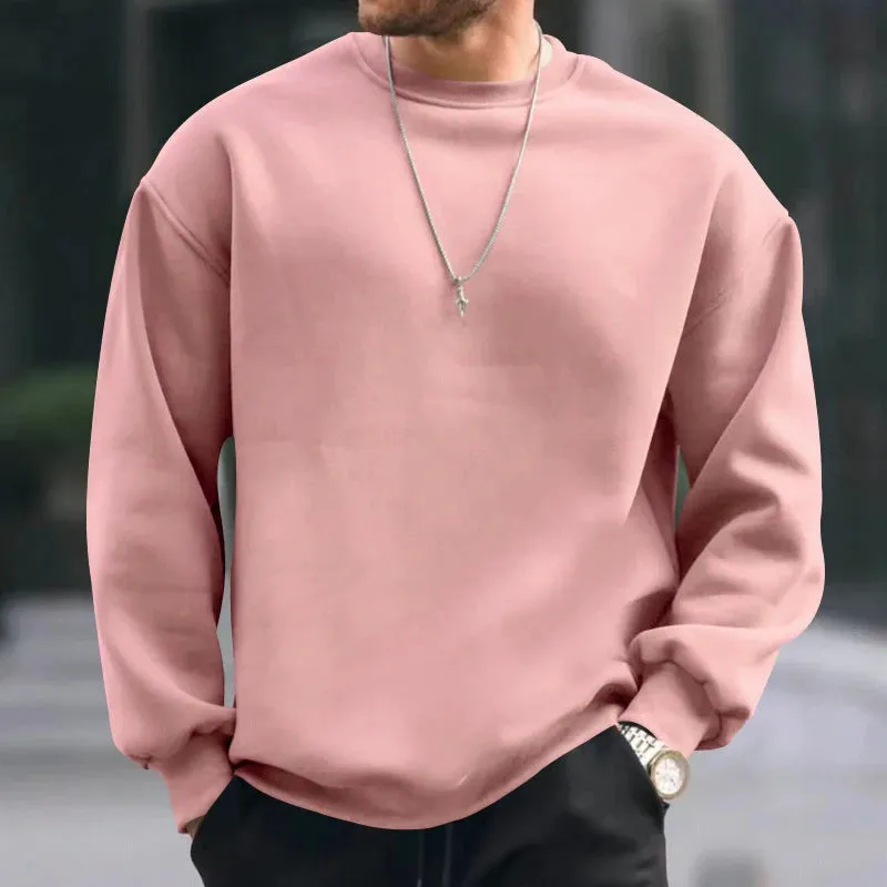 Wiaofellas Hip Hop Sweatshirts Men Oversize Loose Solid Color Long Sleeve Hoodie Mens Autumn Winter Casual O Neck Pullover Tops Streetwear