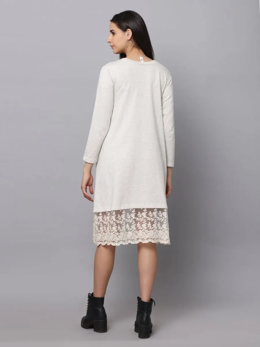 Winter Morning Maternity Sweater Dress With Nursing