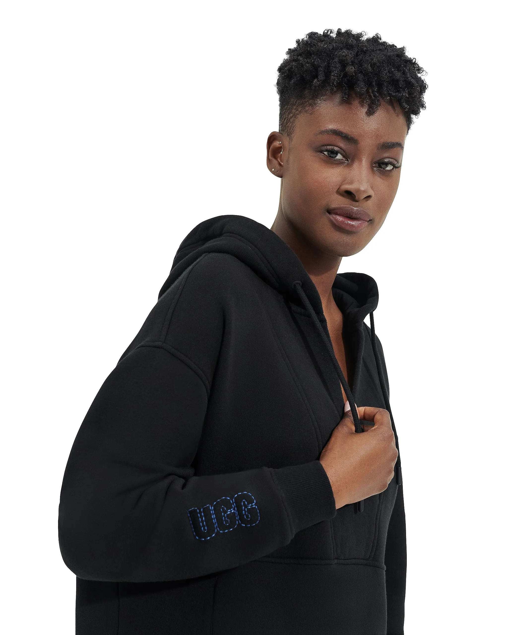 Women's Apparel UGG ADRYANN HOODIE Soft Brushed Fleece Sweater 1144456 BLACK