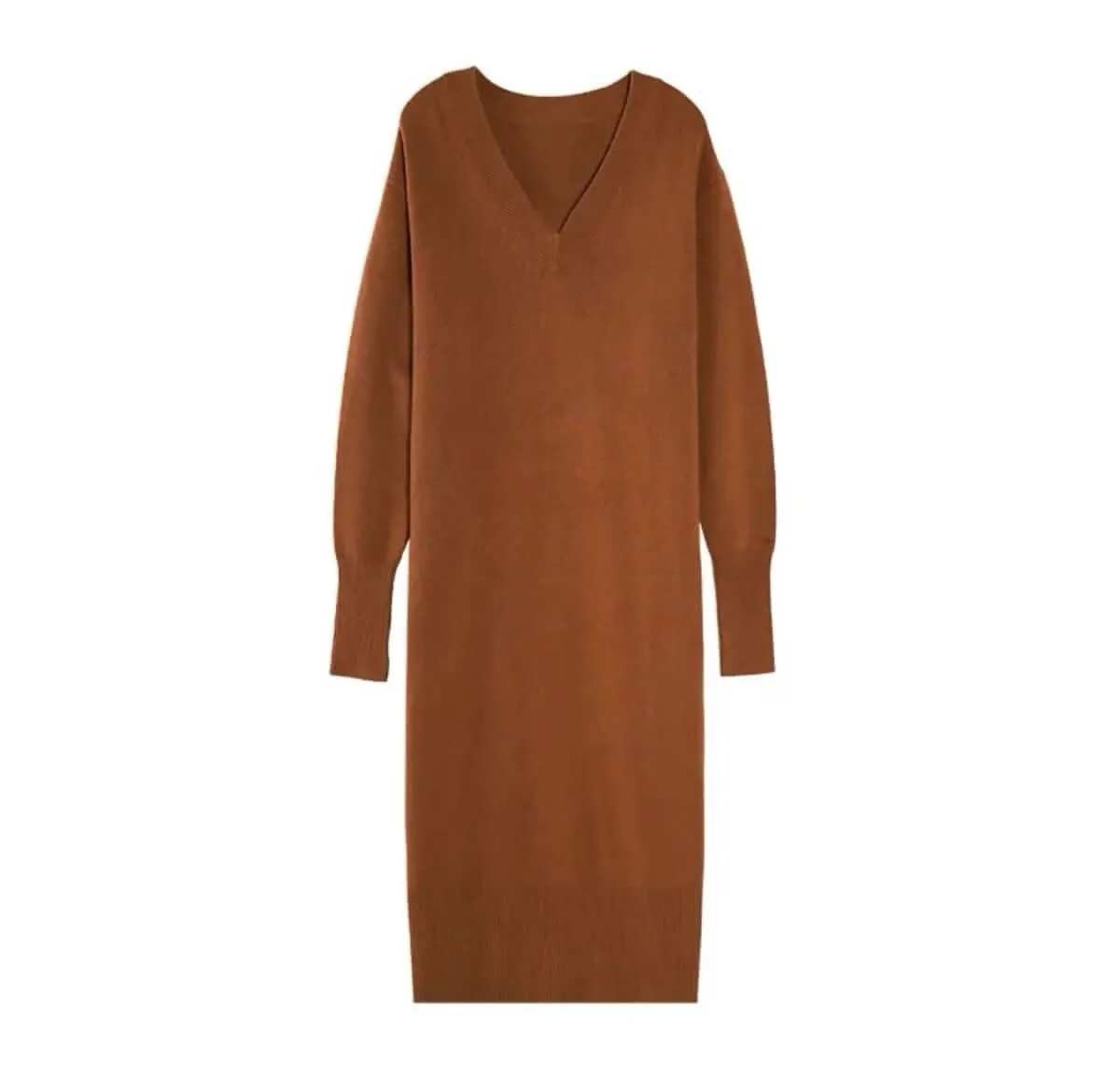 women's baby Cashmere V neck dress Sweater