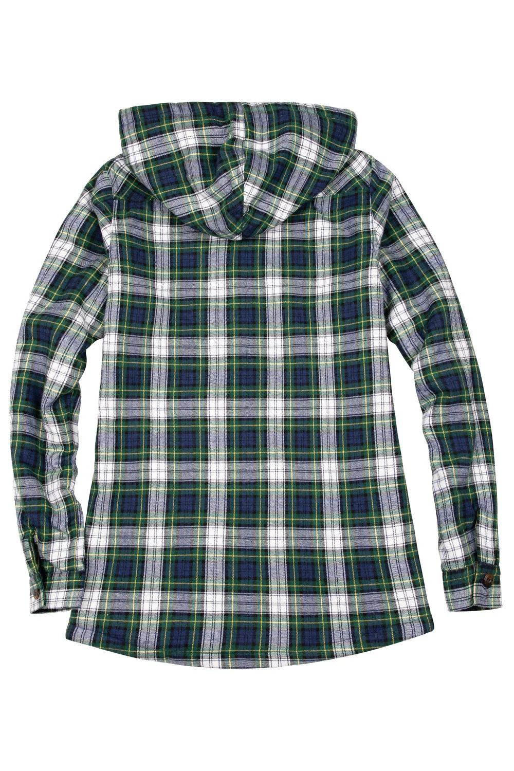 Women's Sherpa Lined Flannel Jacket with Hood, Button Up Plaid